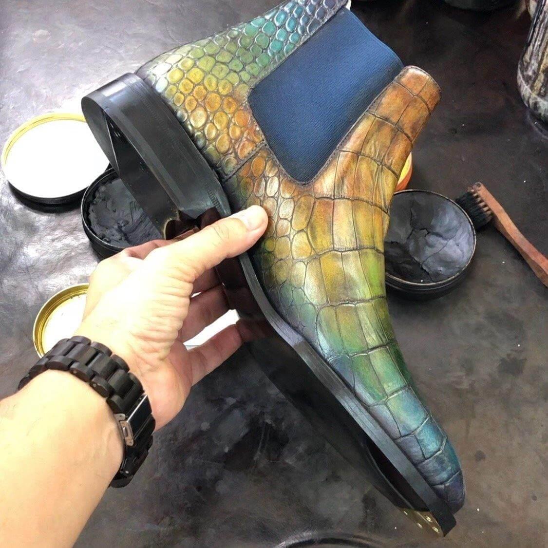 007 Croc Chelsea Patina Boots