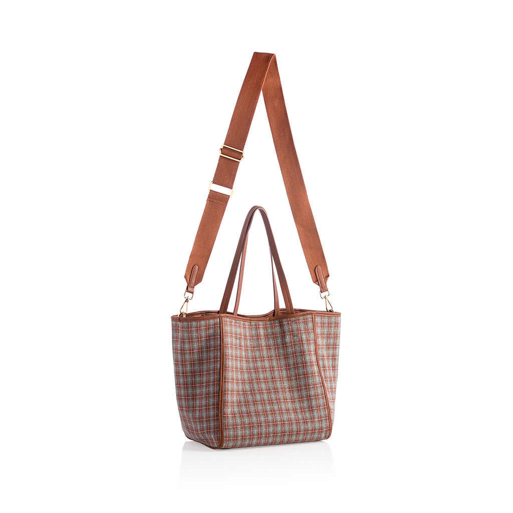 Vale Plaid Tote, Multi