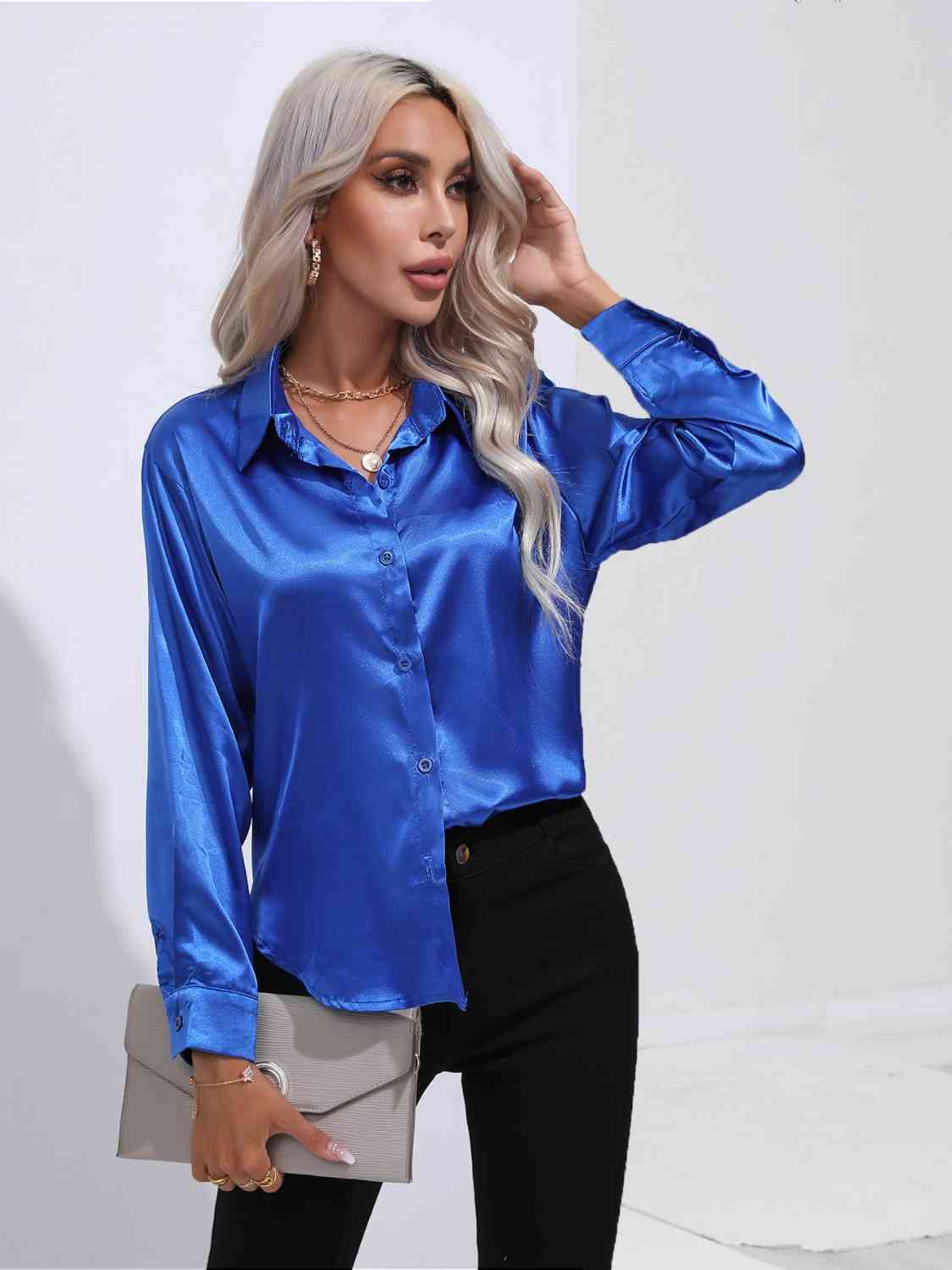 Buy Collared Neck Buttoned Long Sleeve Shirt by B&S