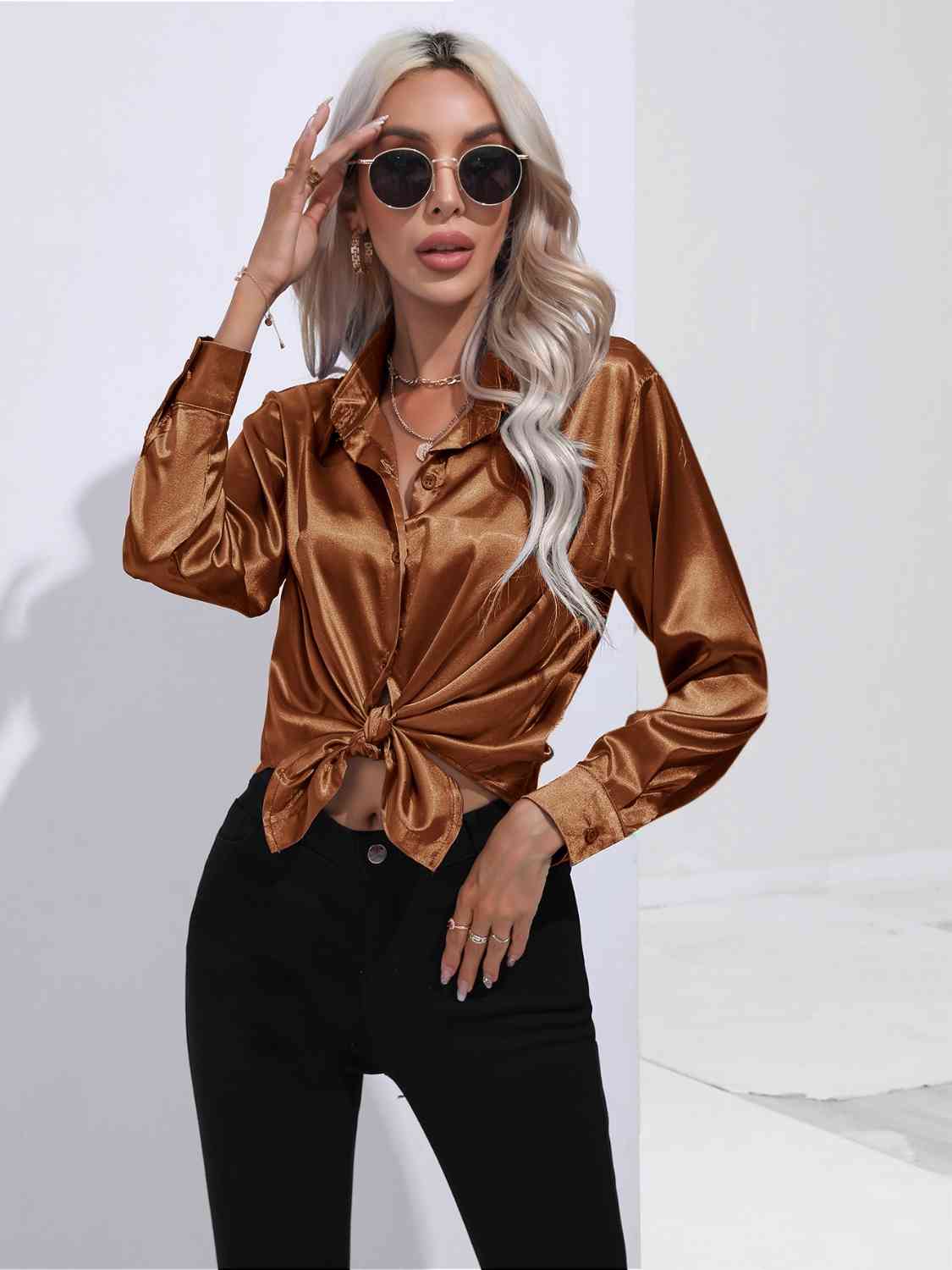 Buy Collared Neck Buttoned Long Sleeve Shirt by B&S