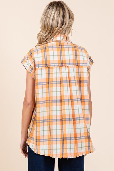 Mineral Wash Plaid Button Down Shirt