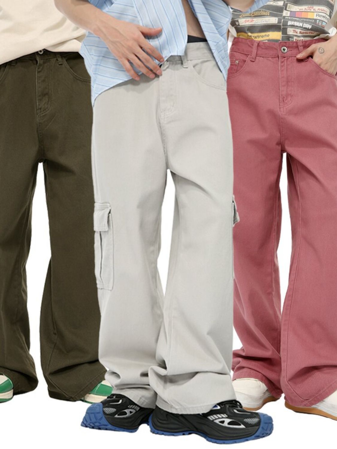 Buy Wide Leg Cargo Jeans by Faz