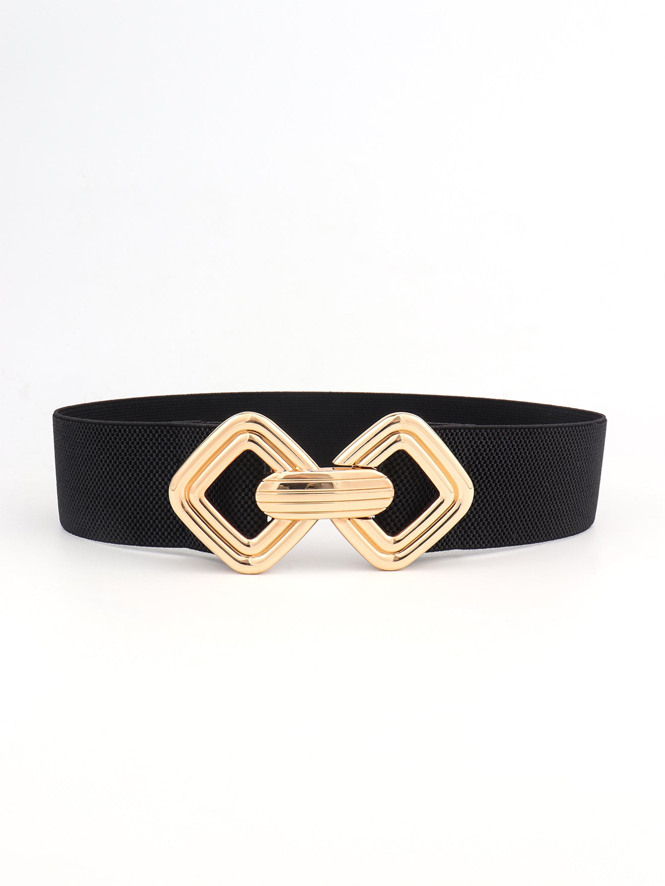 Buy Geometric Buckle Elastic Wide Belt by Faz