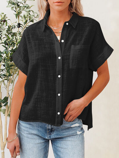 Buy Button Up Short Sleeve Shirt by T@D