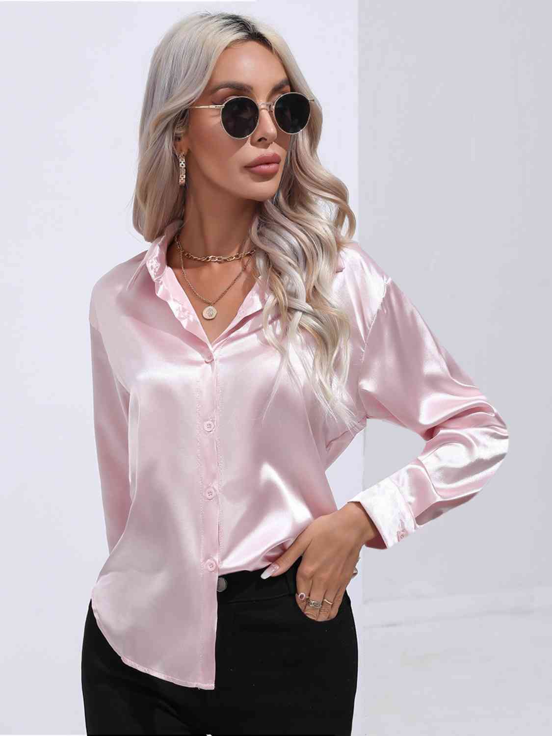 Buy Collared Neck Buttoned Long Sleeve Shirt by B&S