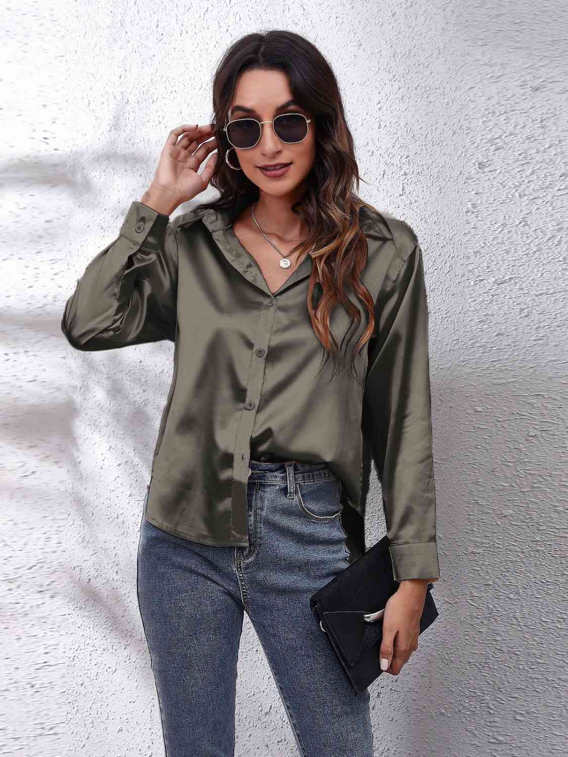 Buy Collared Neck Buttoned Long Sleeve Shirt by B&S