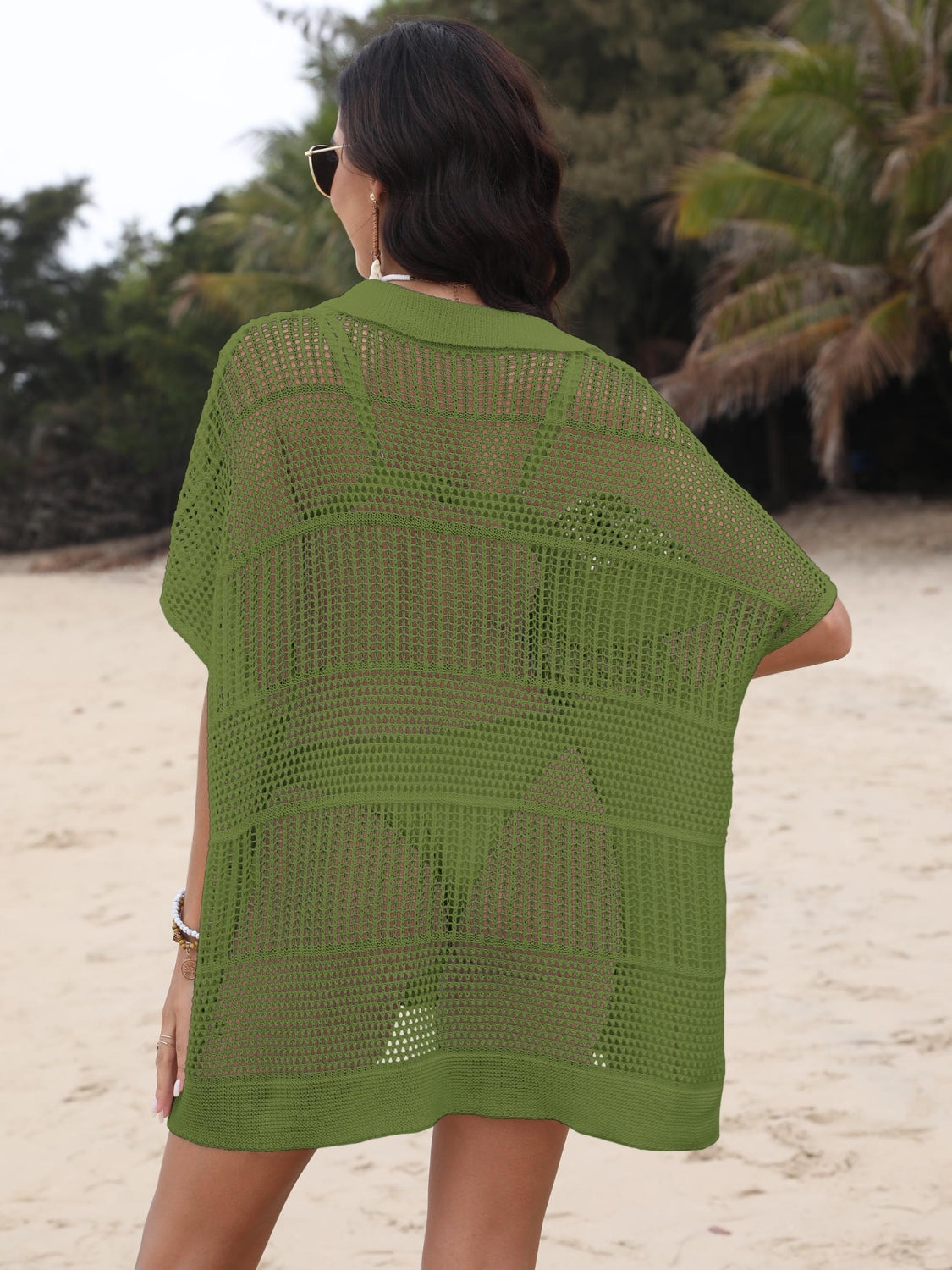 Buy Hollow Out Collared Neck Cover-Up by Faz