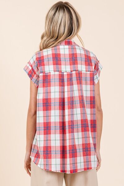 Mineral Wash Plaid Button Down Shirt