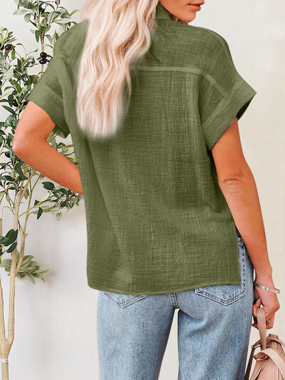 Buy Button Up Short Sleeve Shirt by T@D