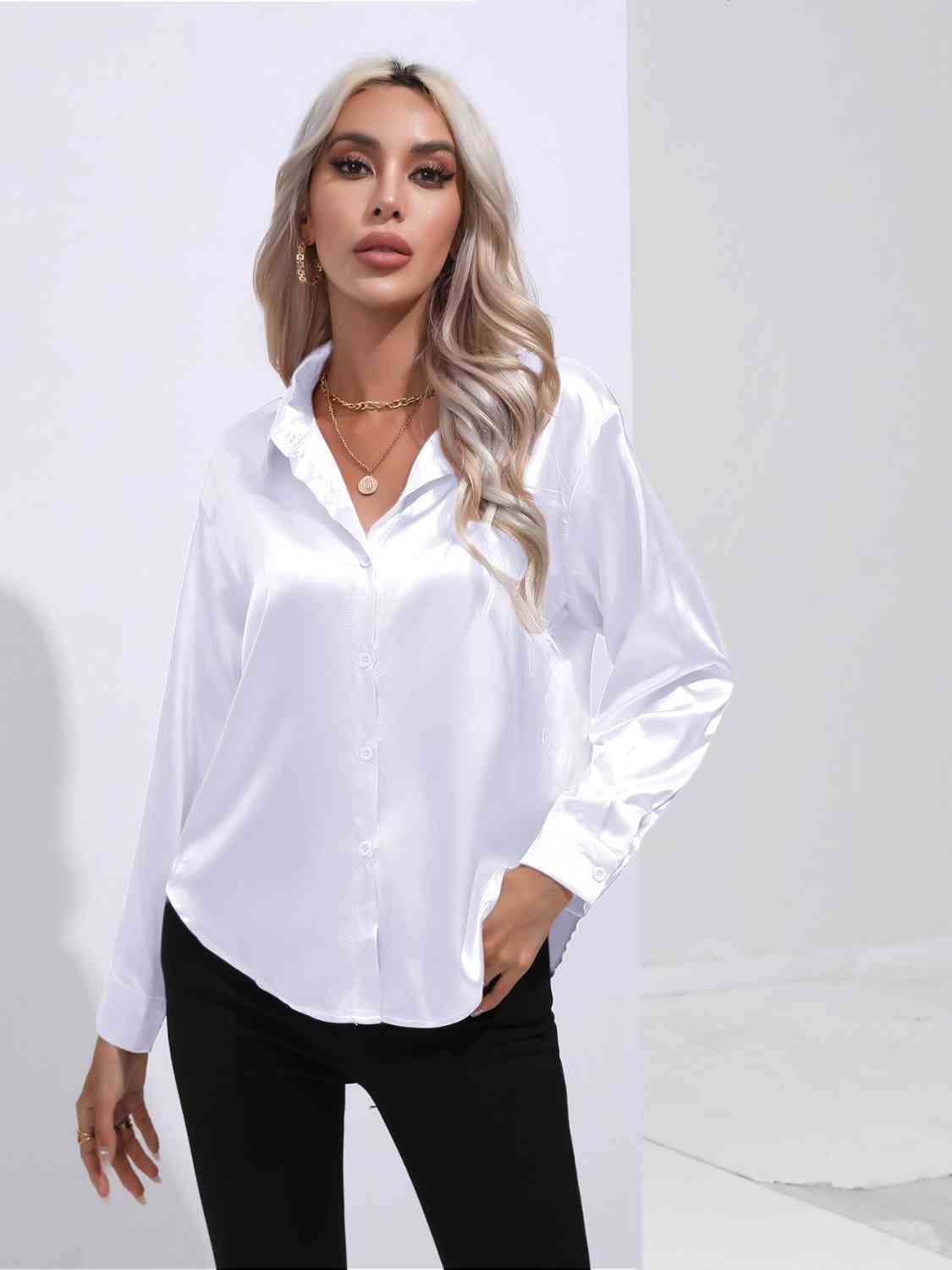 Buy Collared Neck Buttoned Long Sleeve Shirt by B&S