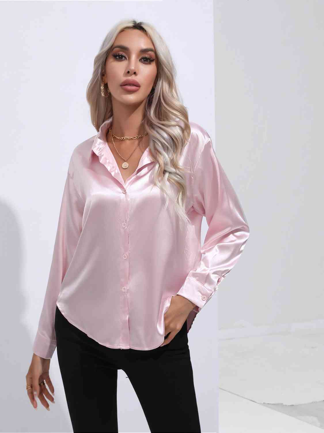 Buy Collared Neck Buttoned Long Sleeve Shirt by B&S