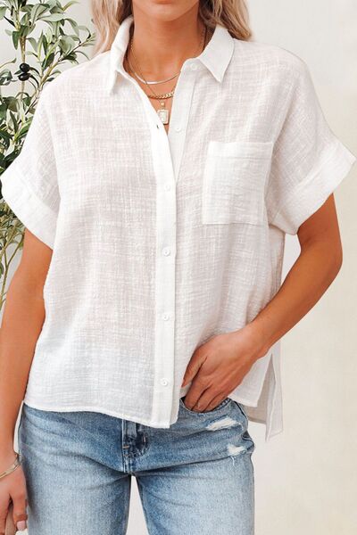 Buy Button Up Short Sleeve Shirt by T@D