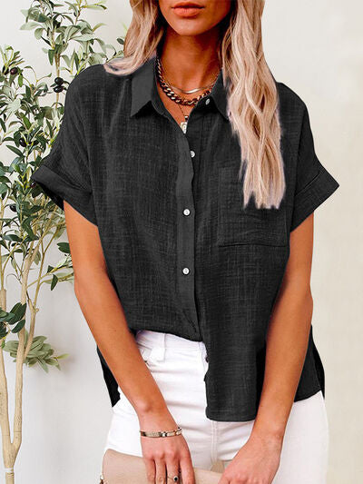 Buy Button Up Short Sleeve Shirt by T@D