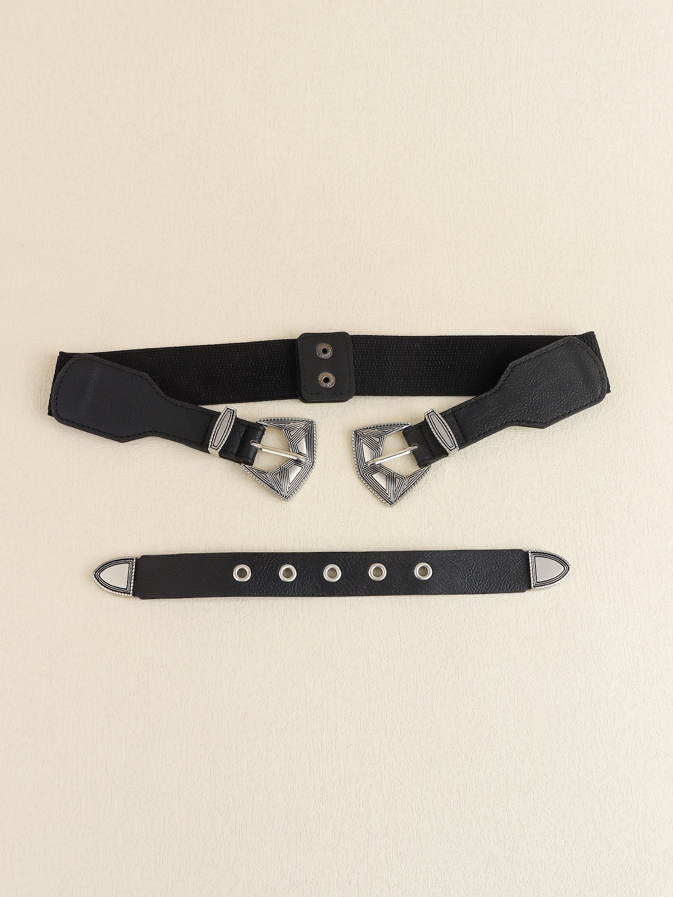 Buy Double Buckle PU Leather Belt by Faz