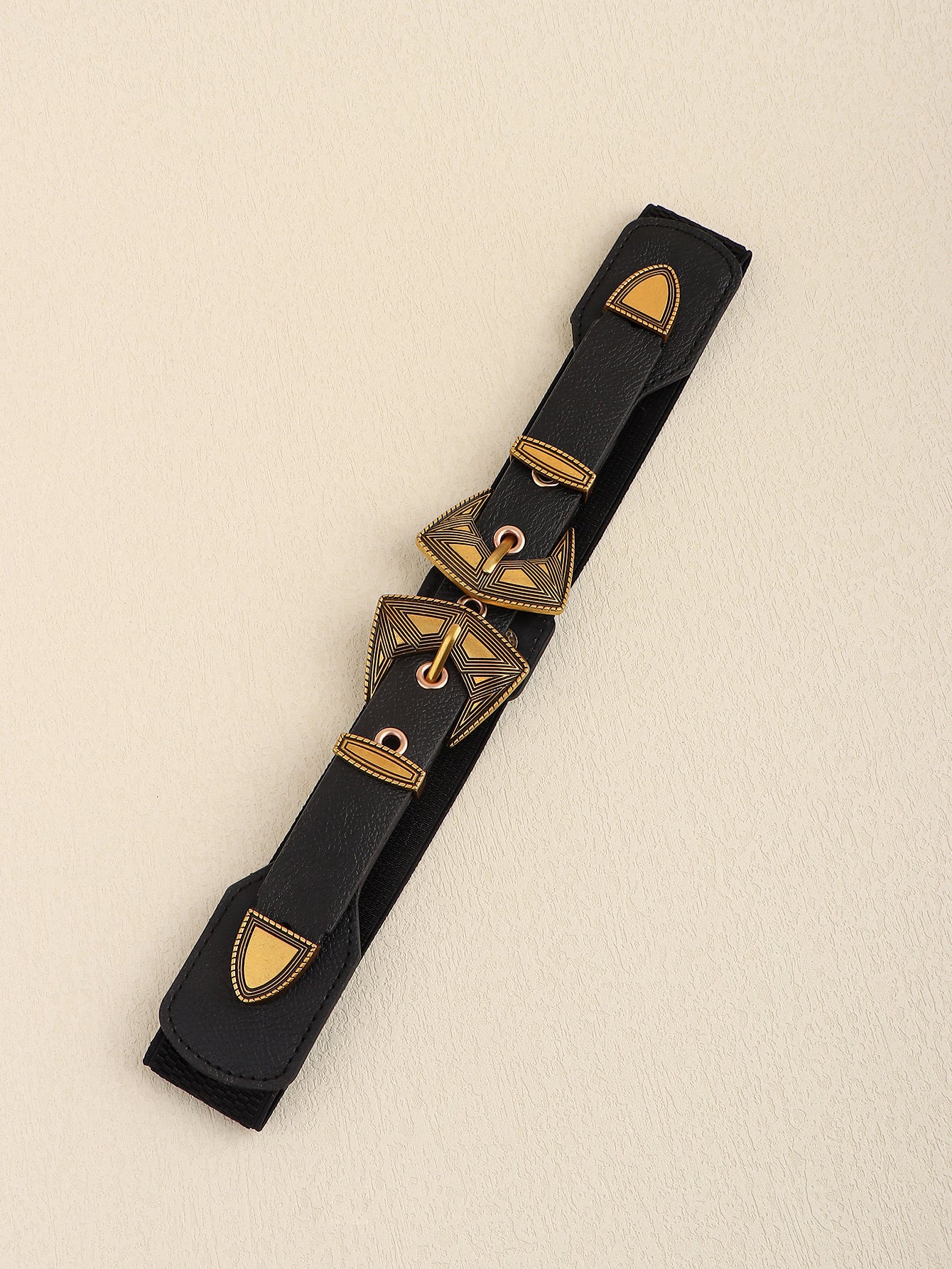 Buy Double Buckle PU Leather Belt by Faz