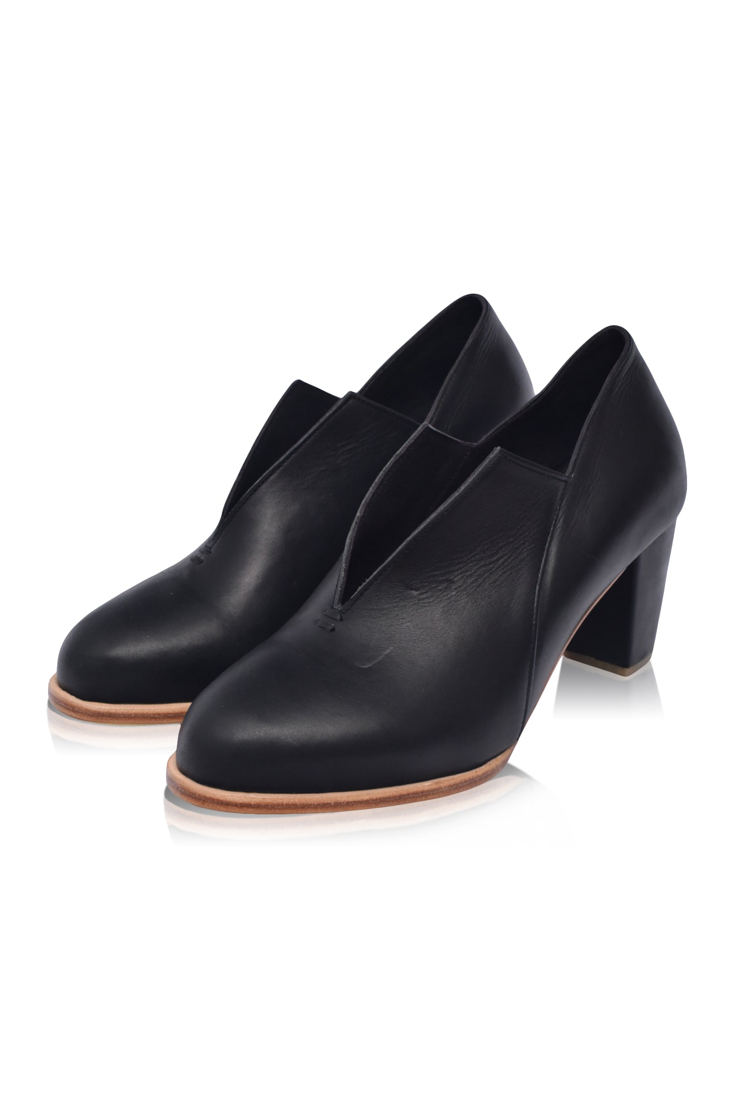 Buy Ange Leather Heel Booties by ELF by Bali ELF