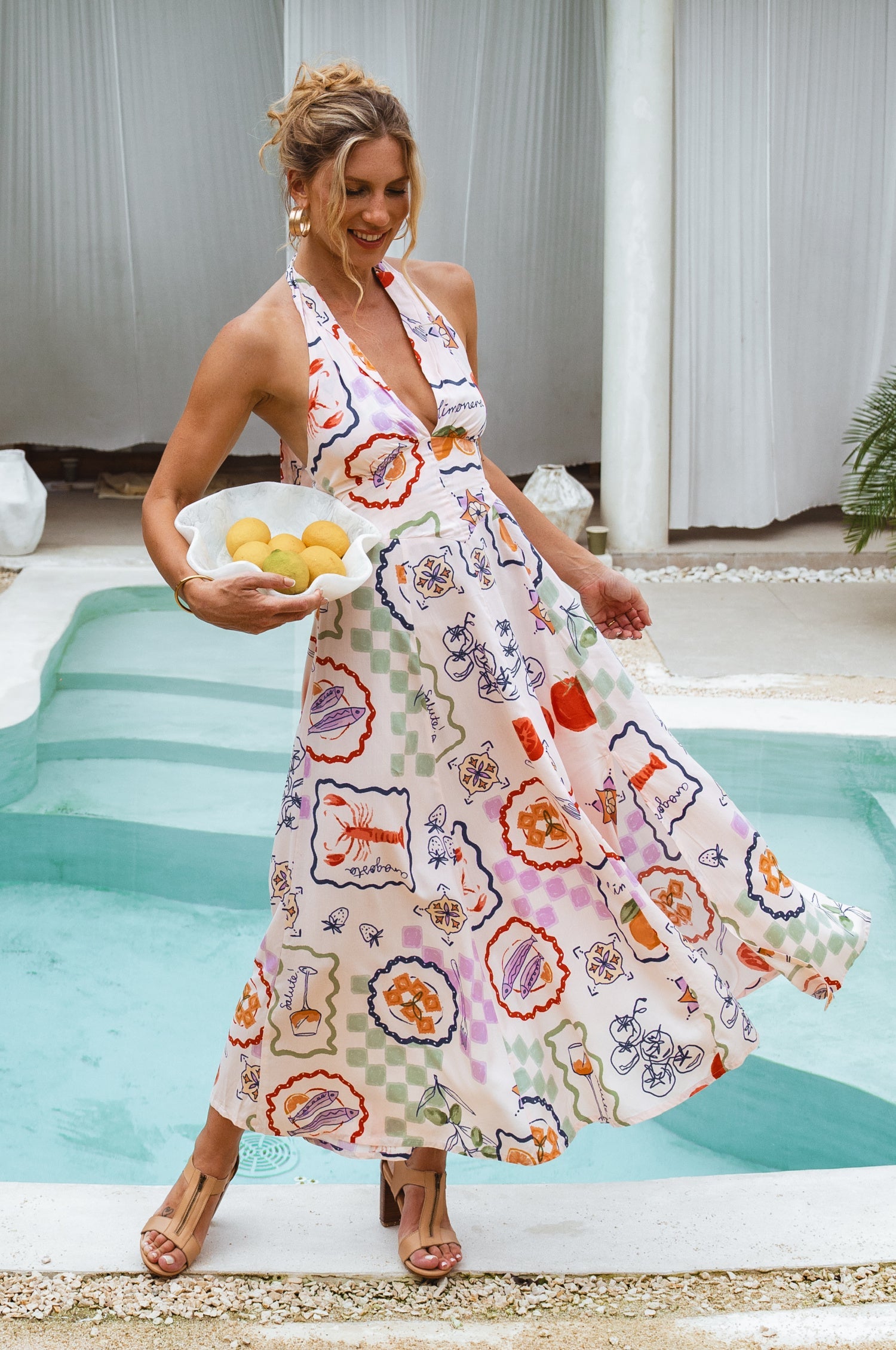 Buy Costa Brava Halterneck Maxi Dress by Bali ELF