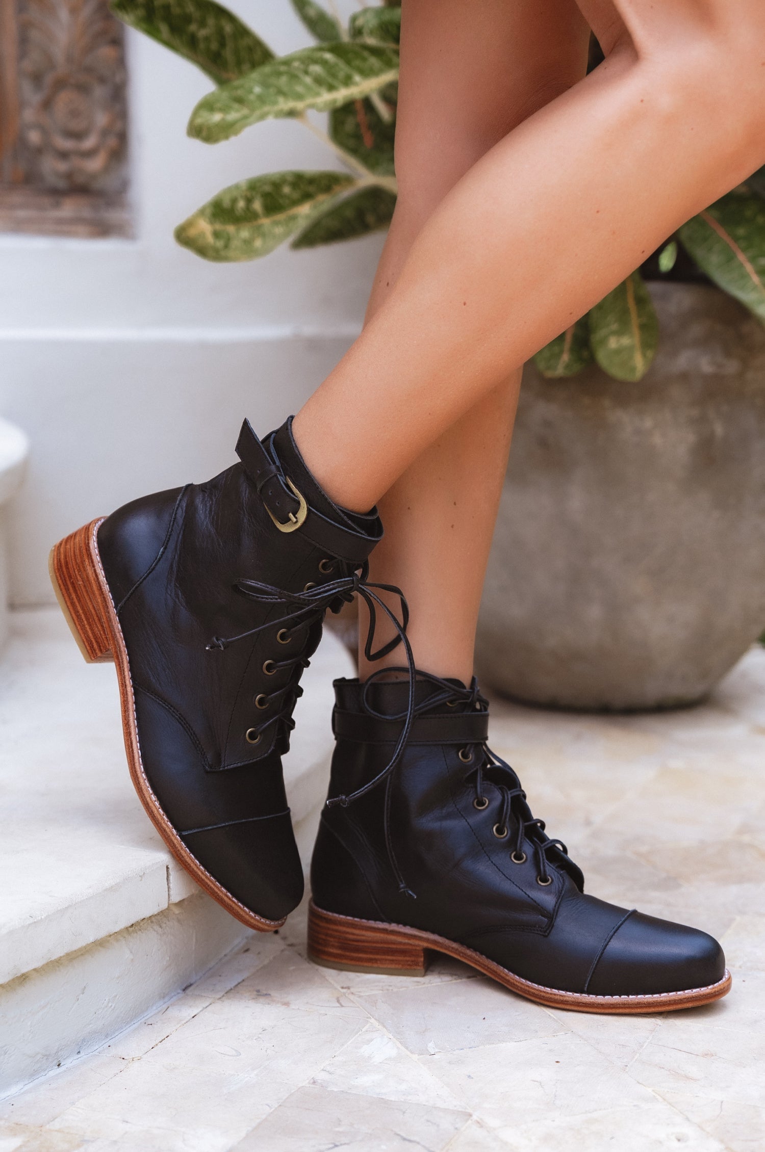 Buy Valley Dream Lace Up Leather Boots by Bali ELF