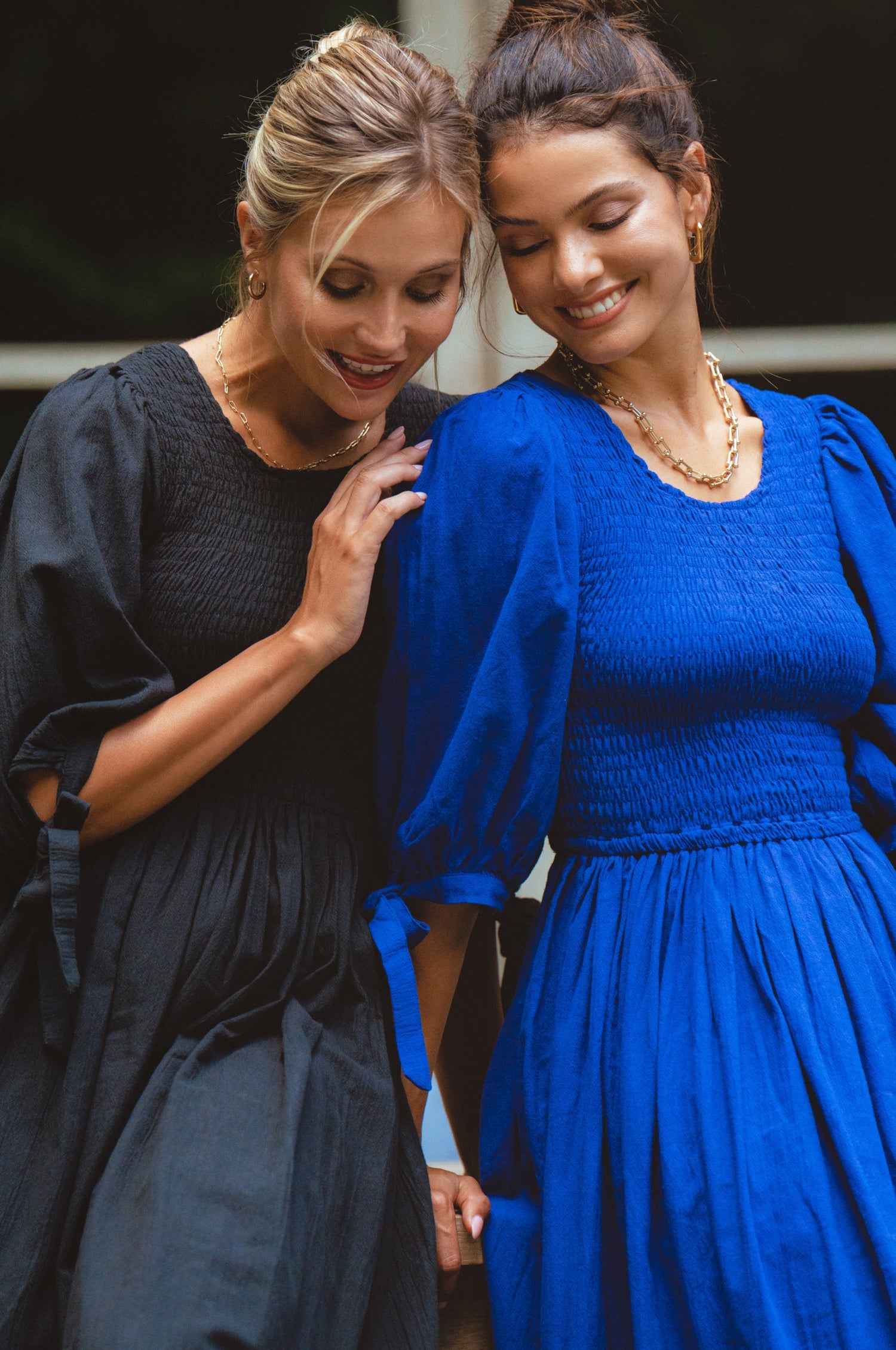 Buy Freya Smocked Linen Midi Dress by Bali ELF