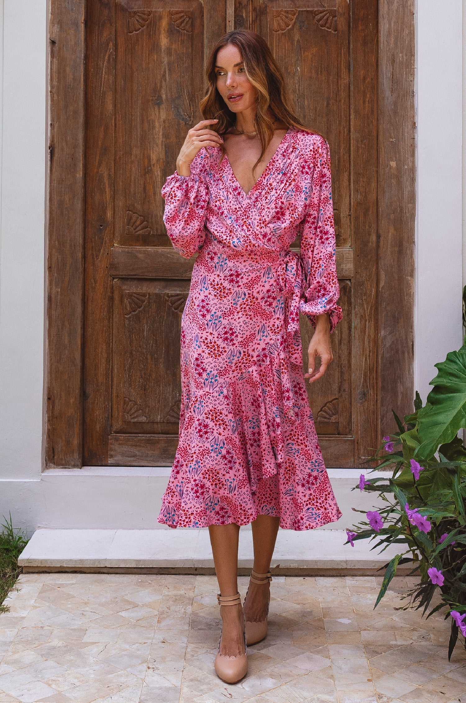 Buy Golden Hour Wrap High Low Dress by Bali ELF