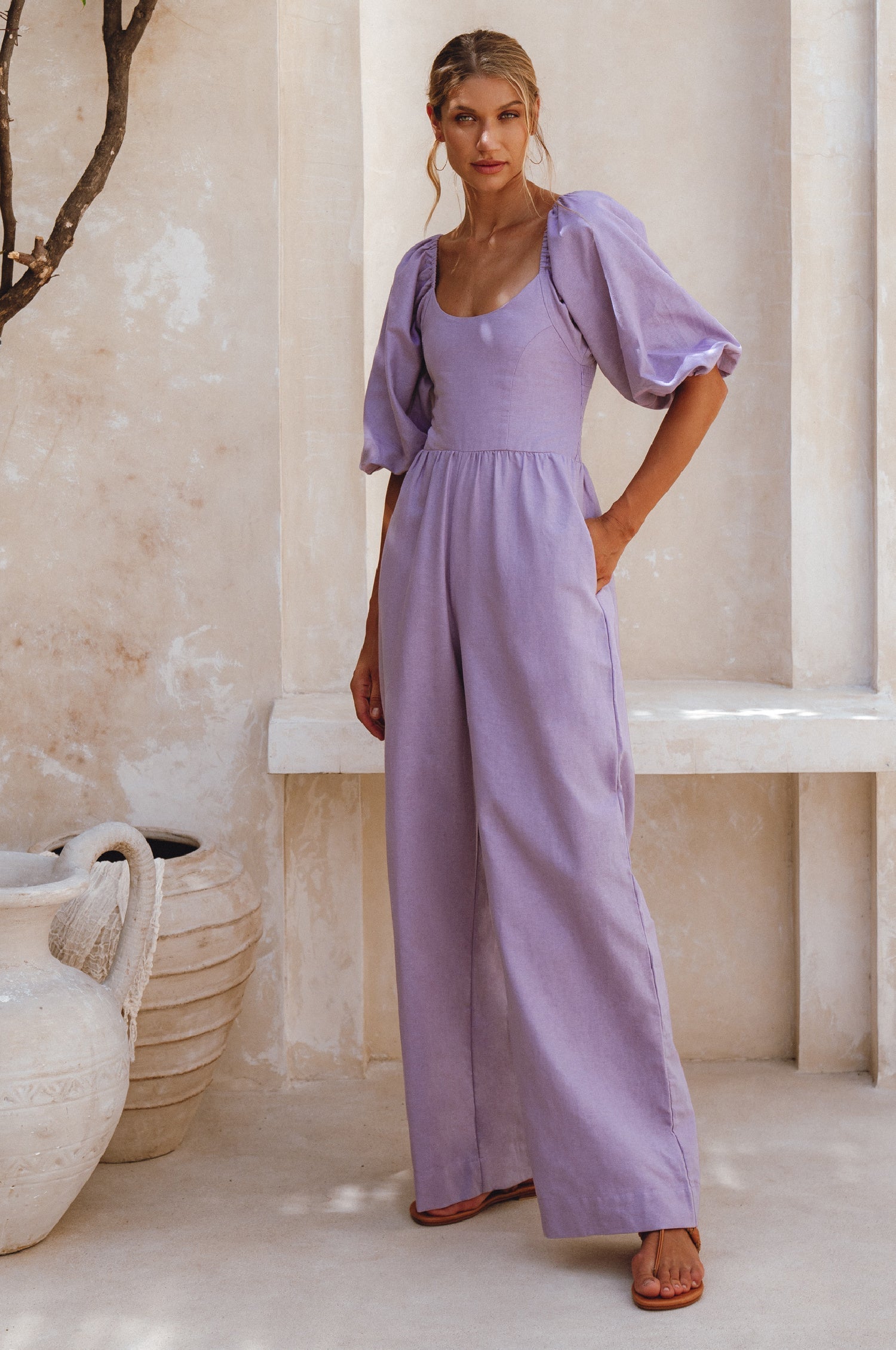 Buy Heaven Bay Linen Jumpsuit by Bali ELF