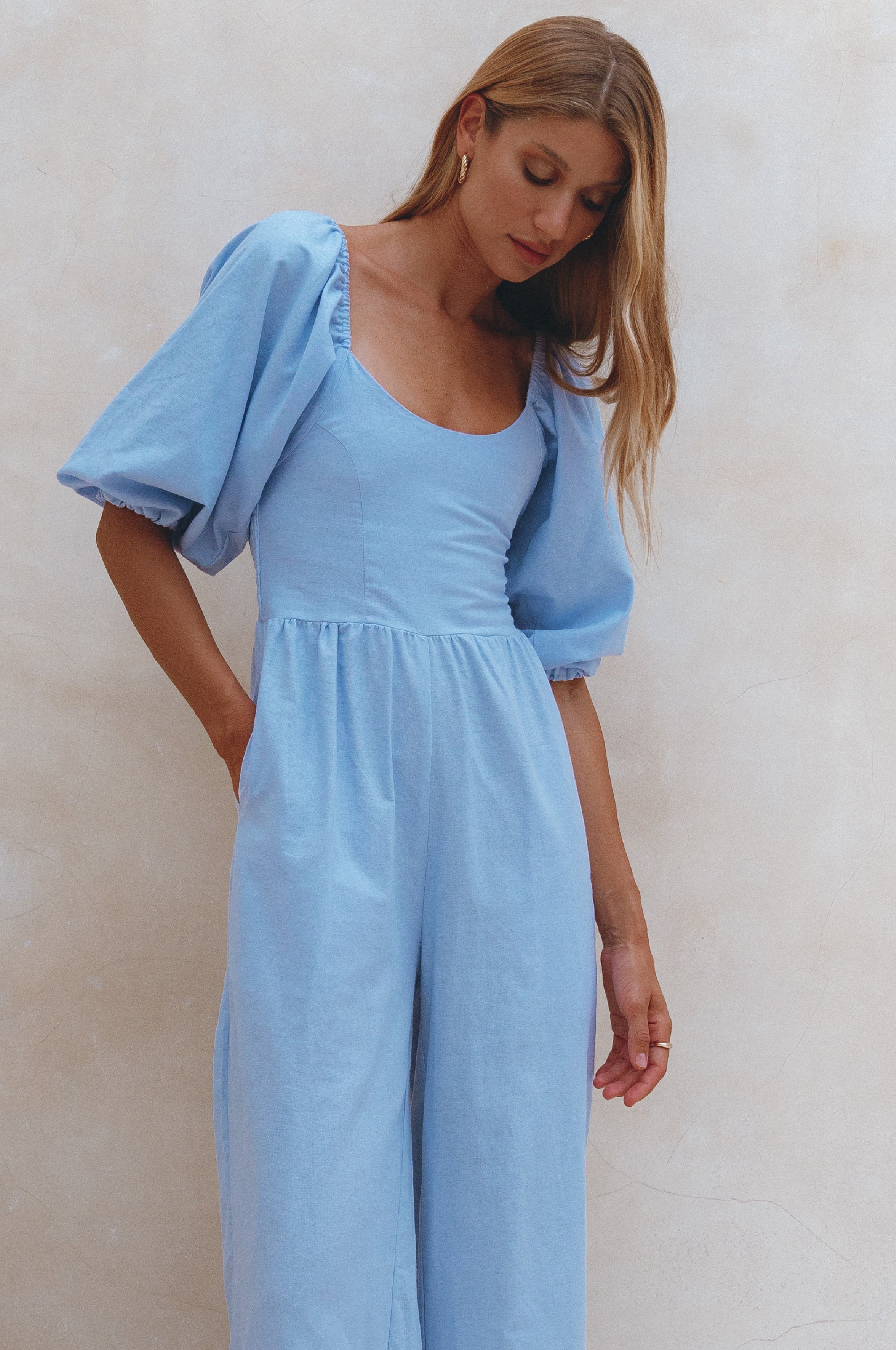 Buy Heaven Bay Linen Jumpsuit by Bali ELF