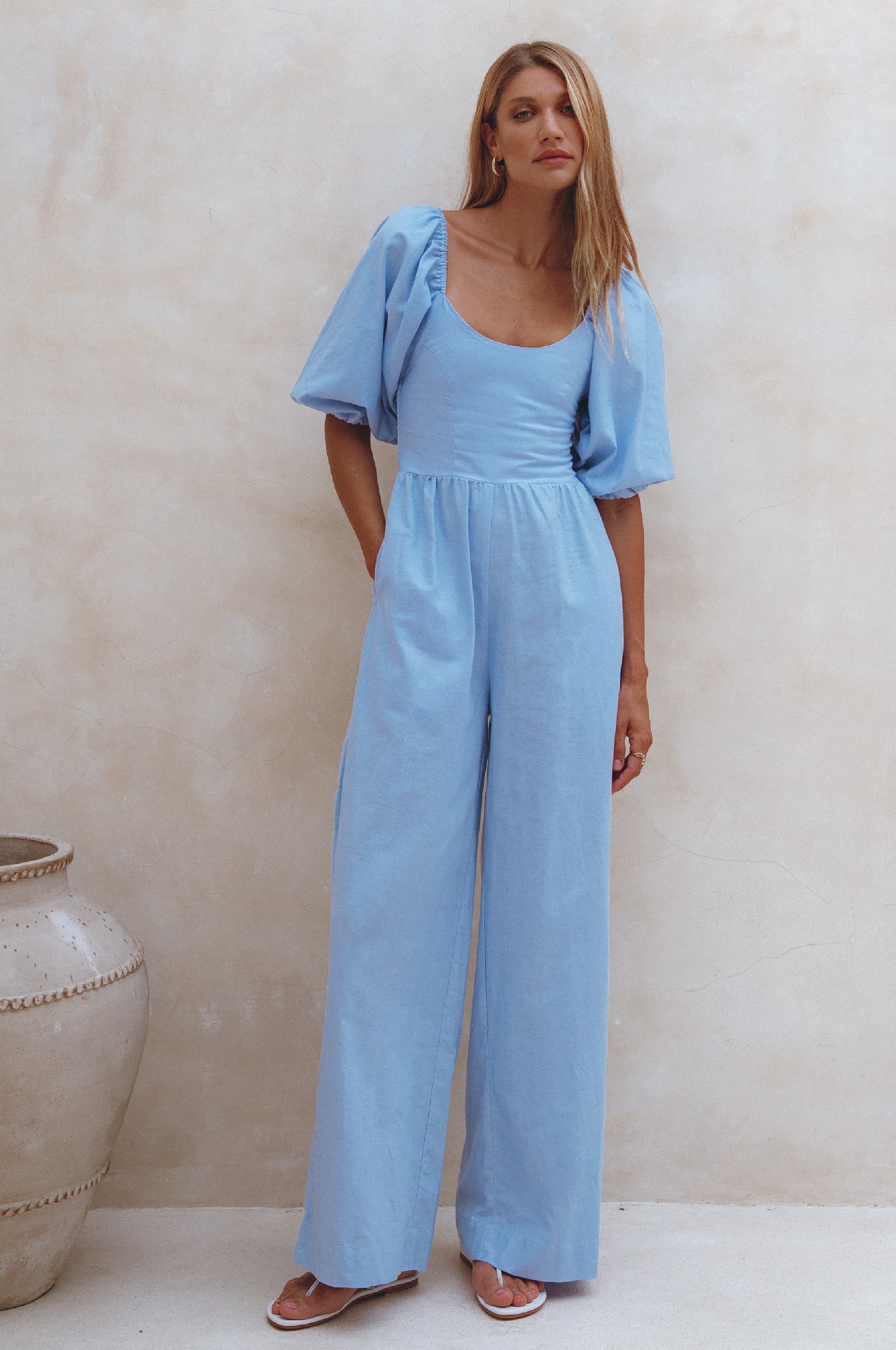 Buy Heaven Bay Linen Jumpsuit by Bali ELF