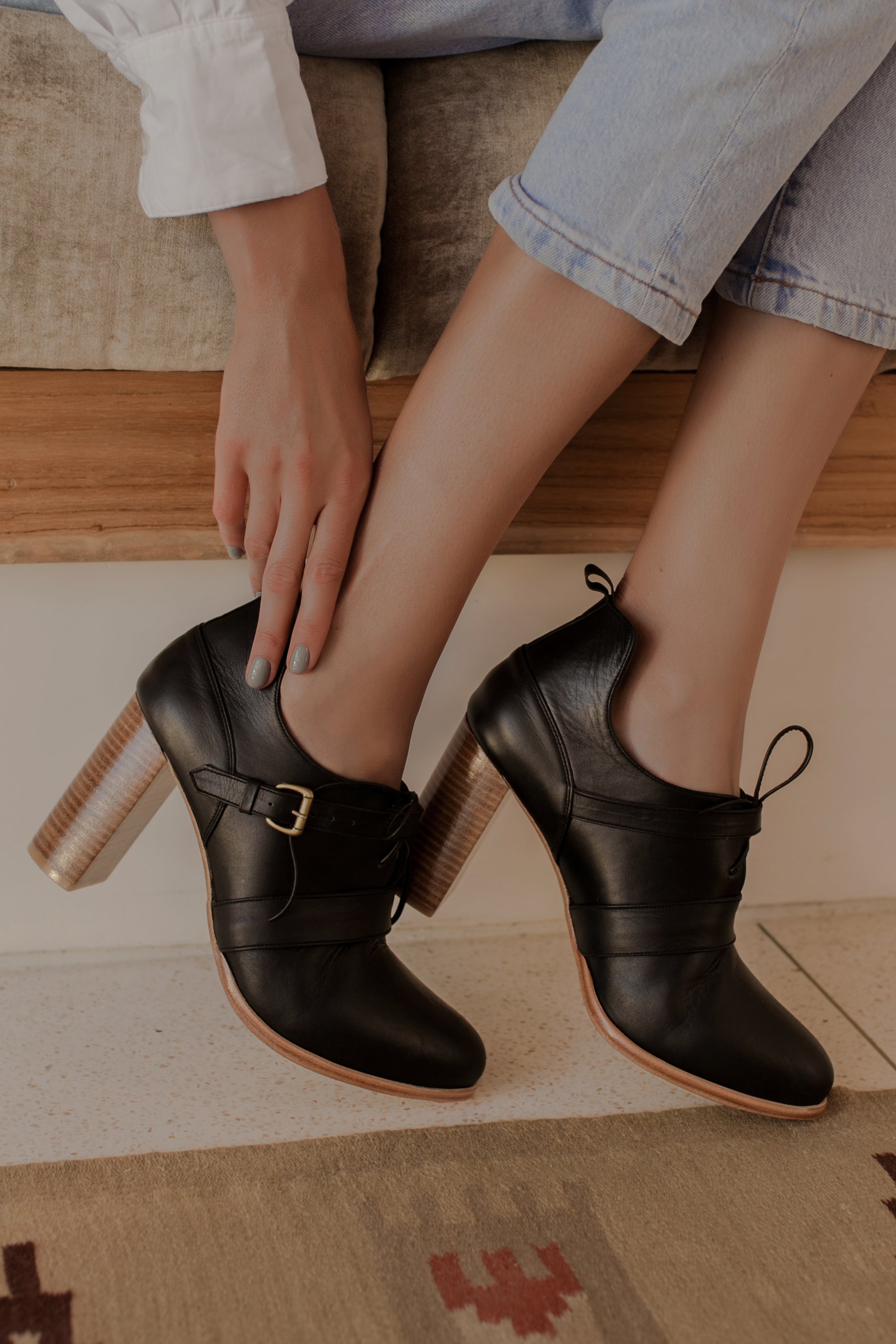 Buy Josephine Lace up Leather Heels by Bali ELF