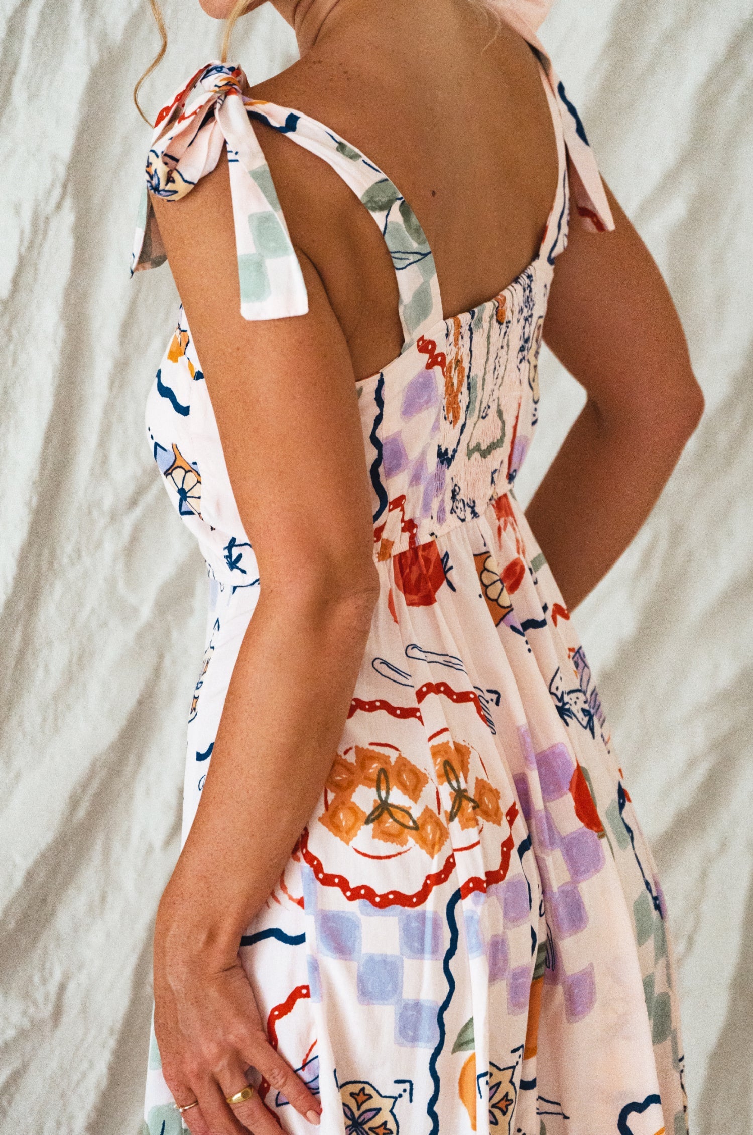 Buy Mia Vita Button Down Dress With Ties by Bali ELF