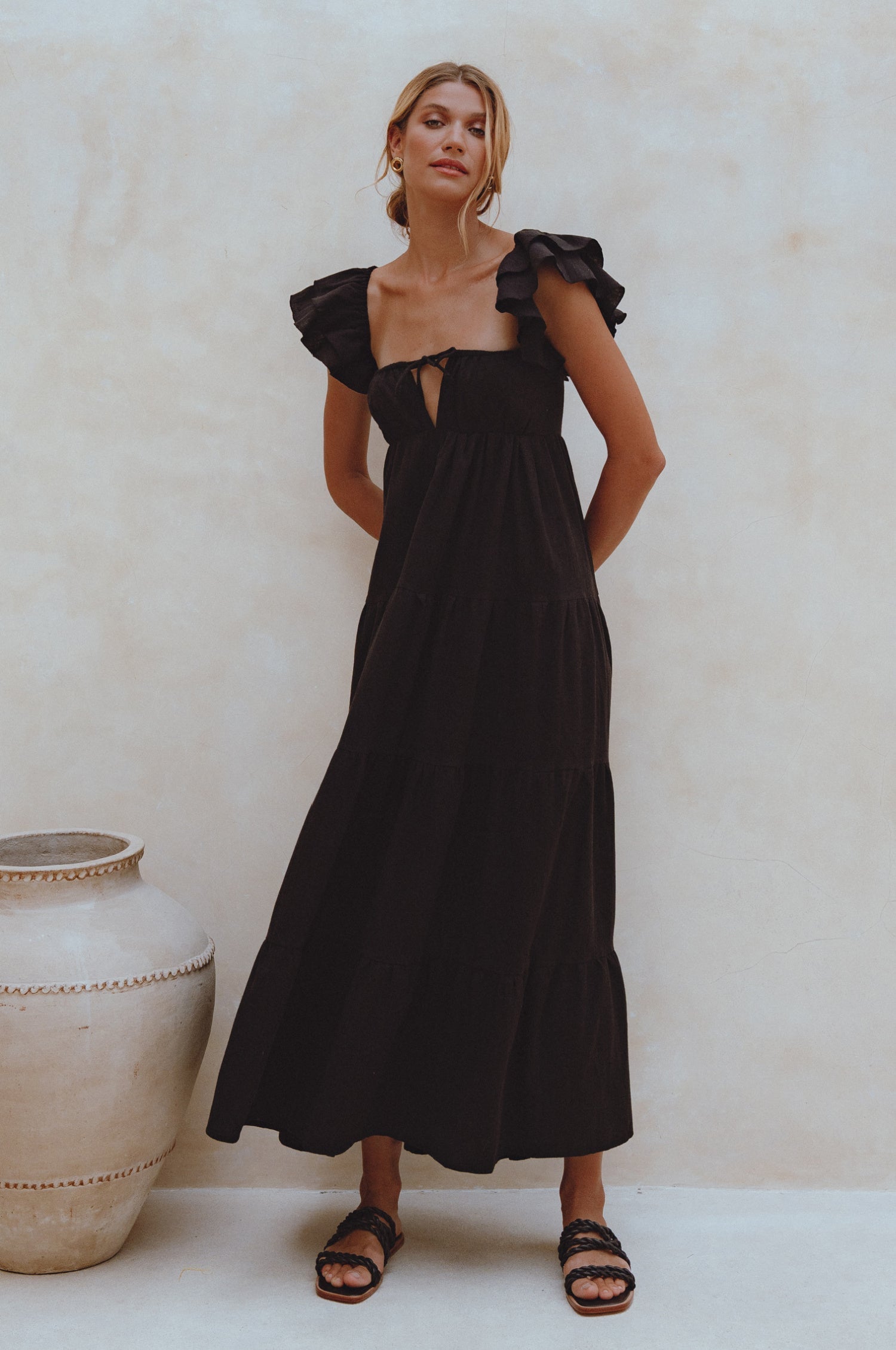 Buy Nymph Bohemian Linen Maxi Dress by Bali ELF