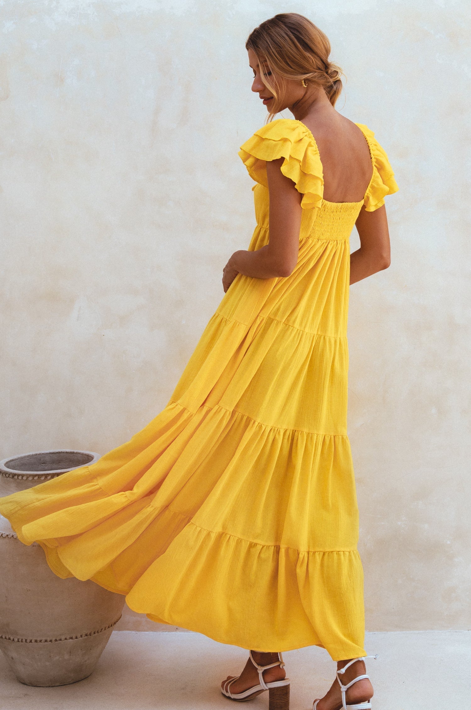 Buy Nymph Bohemian Linen Maxi Dress by Bali ELF