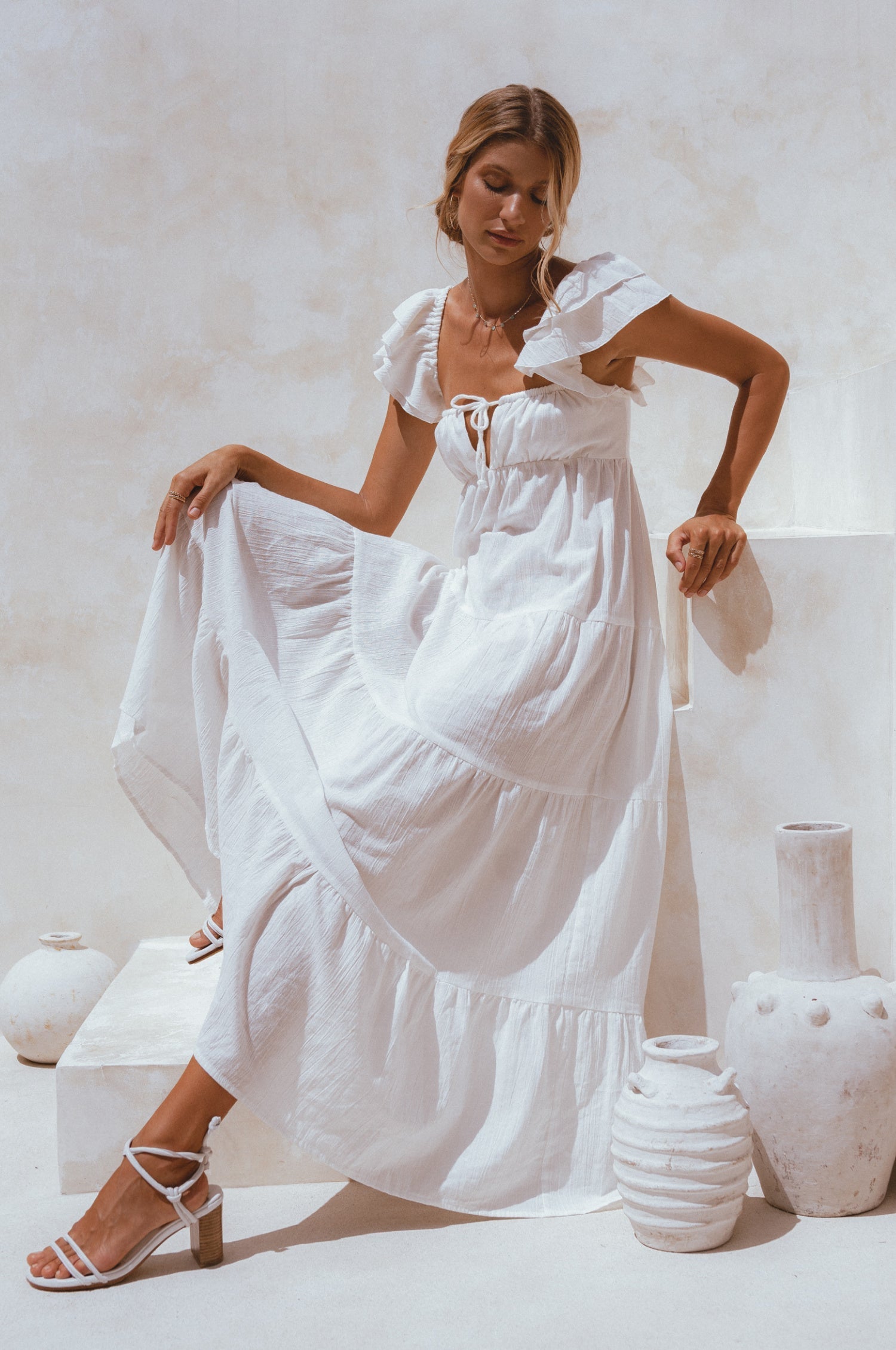 Buy Nymph Bohemian Linen Maxi Dress by Bali ELF