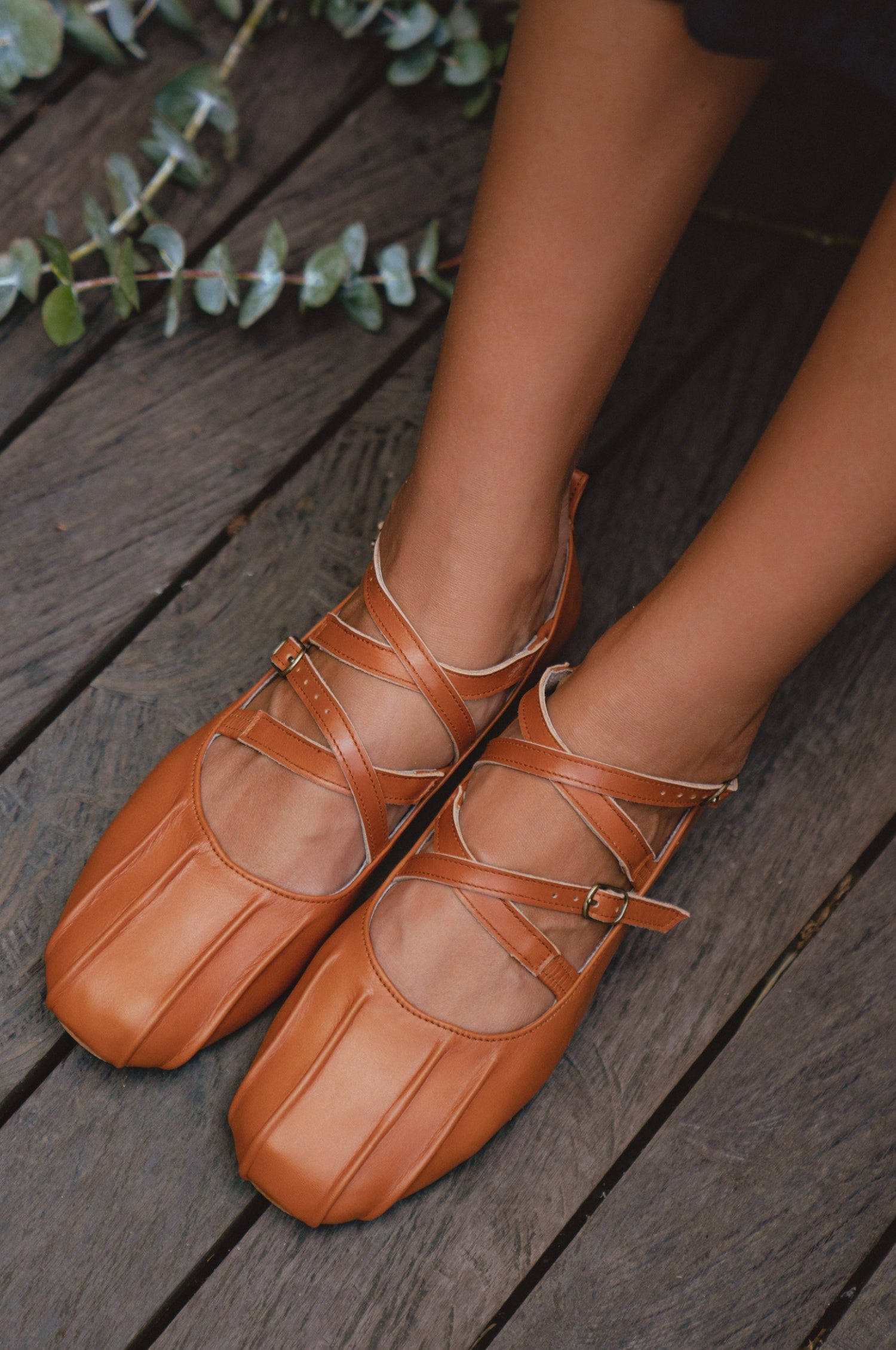 Buy Obsession Criss Cross Leather Flats by Bali ELF