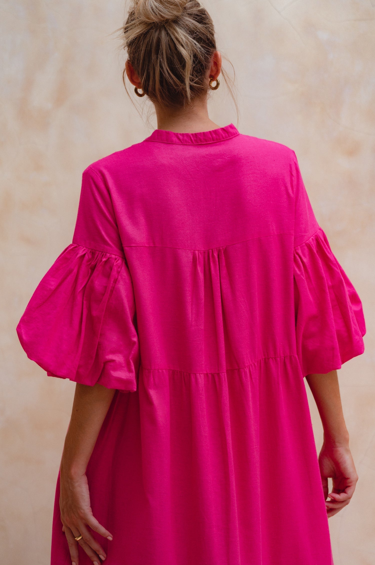 Buy Oleana Puff Sleeve Maxi Dress by Bali ELF