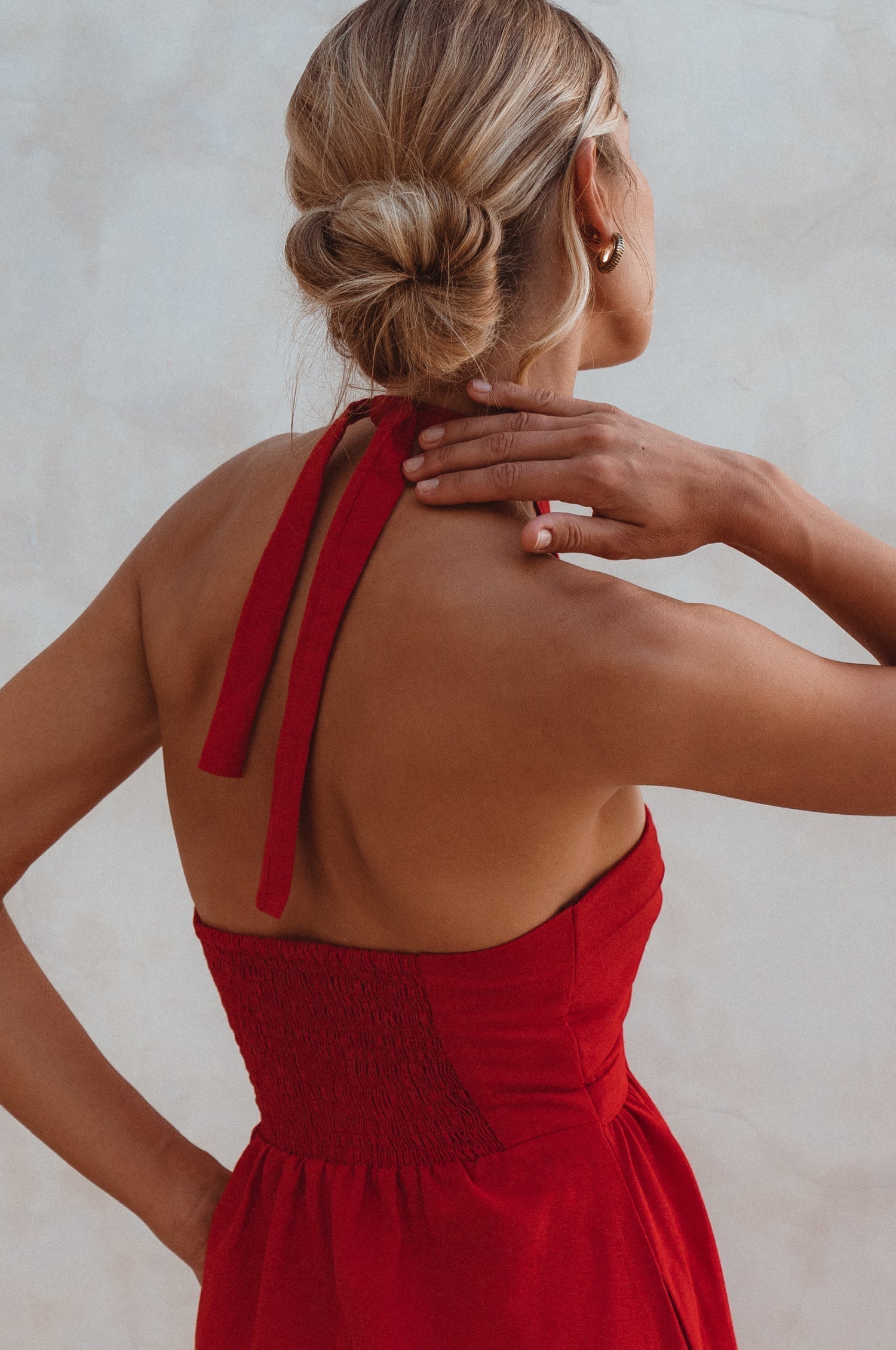 Buy Penelope Halter Linen Maxi Dress by Bali ELF