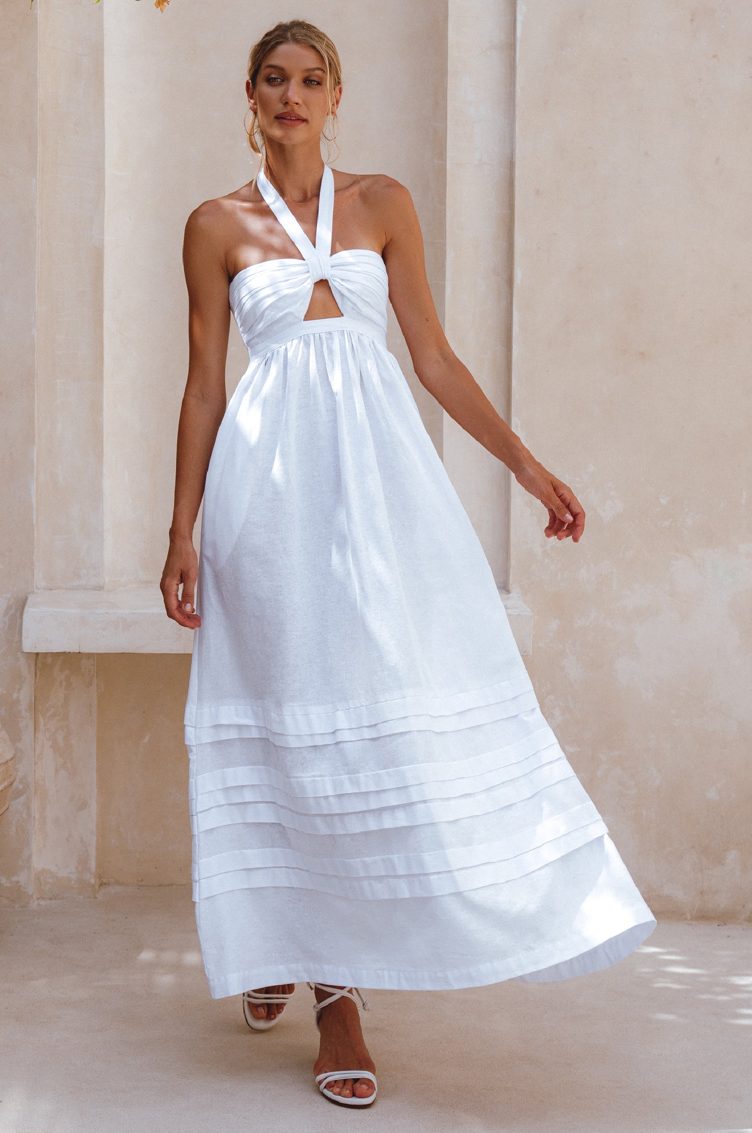 Buy Penelope Halter Linen Maxi Dress by Bali ELF