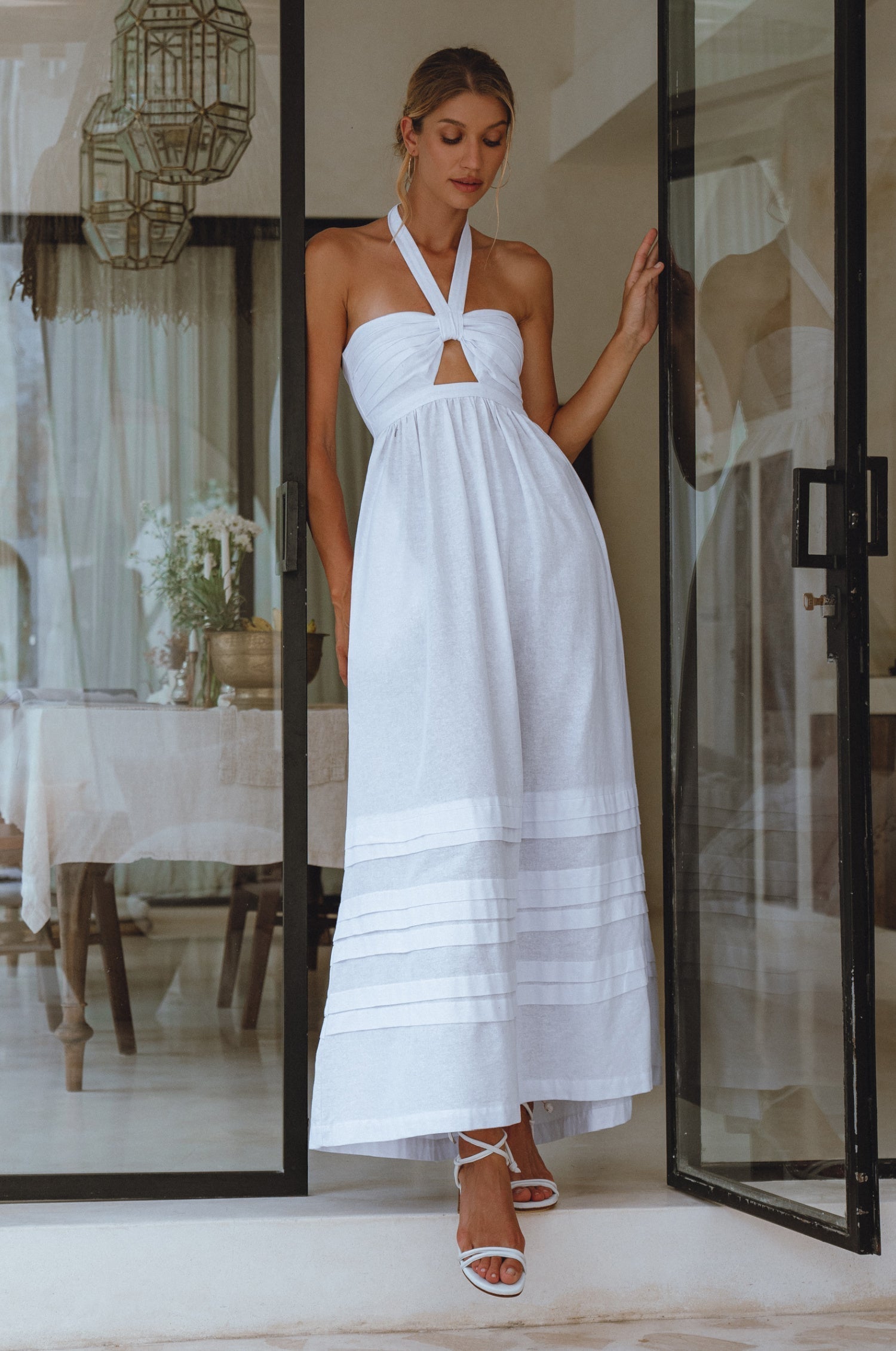 Buy Penelope Halter Linen Maxi Dress by Bali ELF
