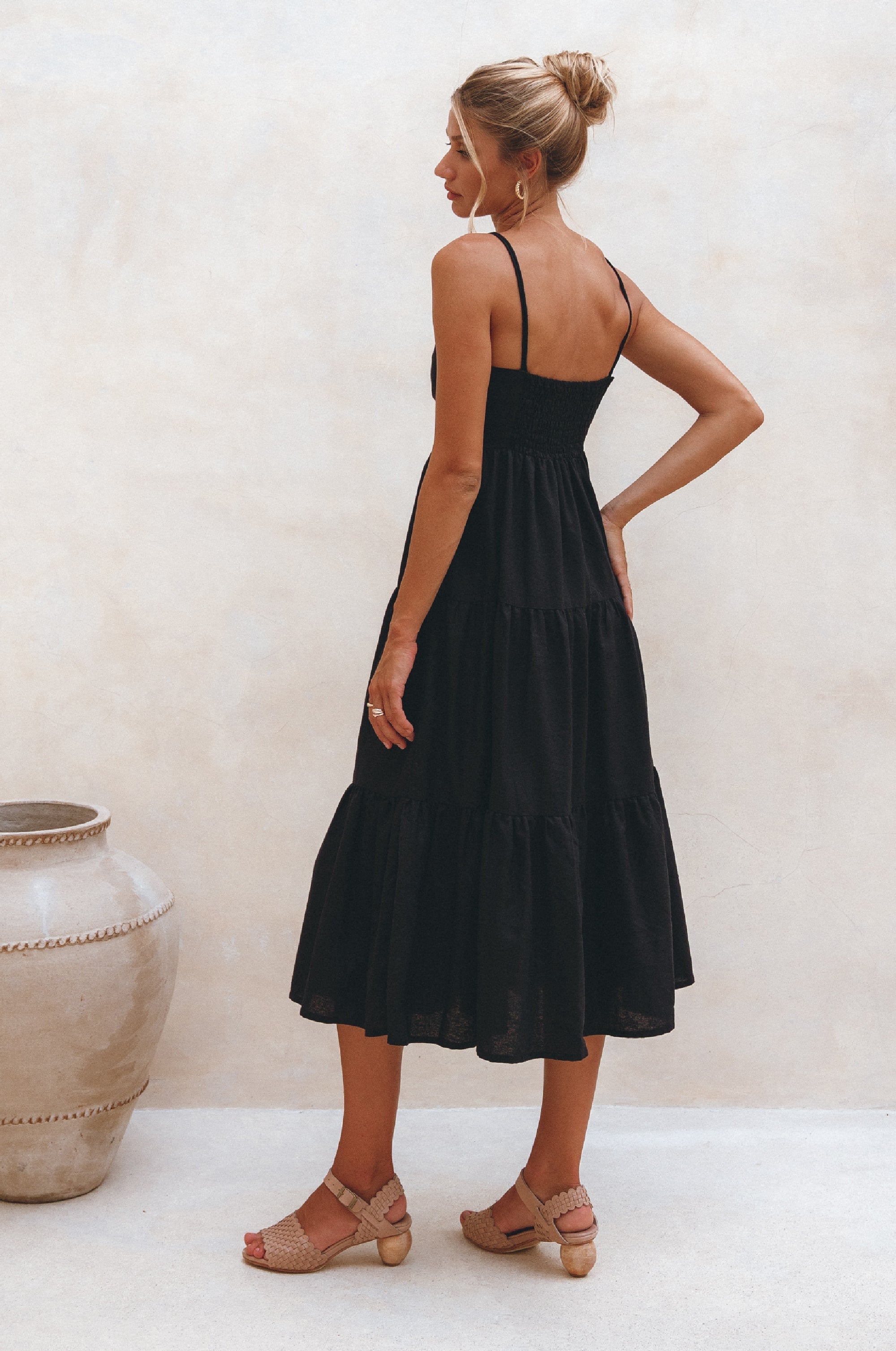 Buy Rafaela Strappy Linen Midi Dress by Bali ELF