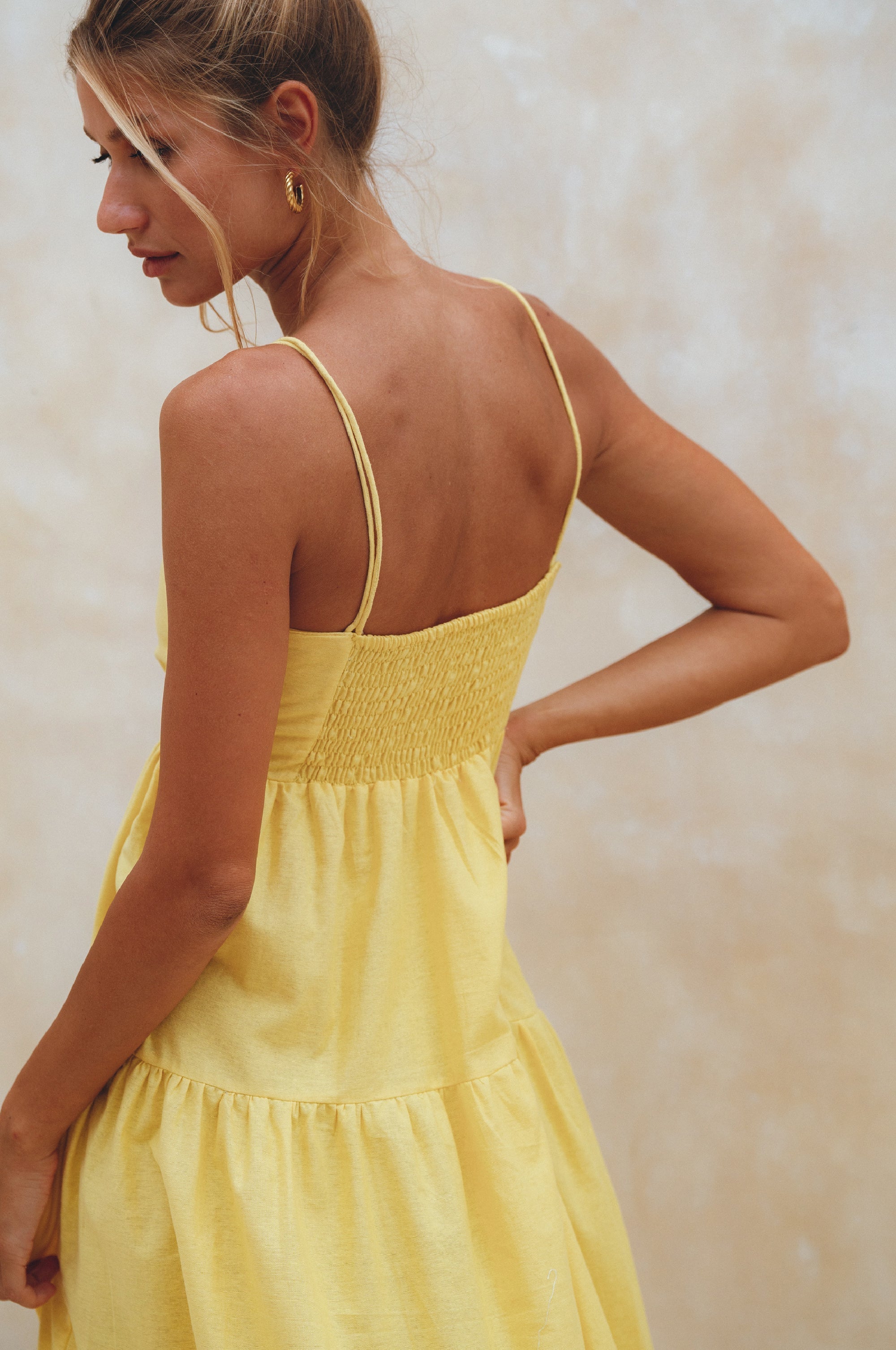 Buy Rafaela Strappy Linen Midi Dress by Bali ELF