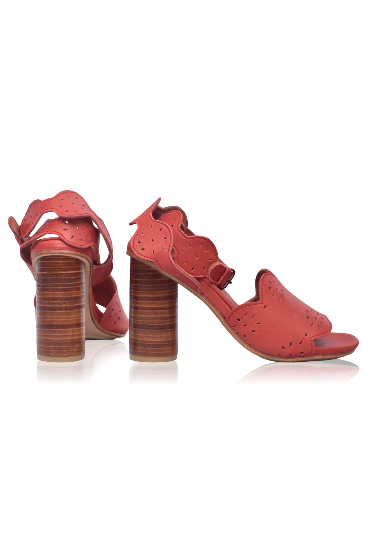 Buy Sakura Block Heel Leather Sandals by Bali ELF