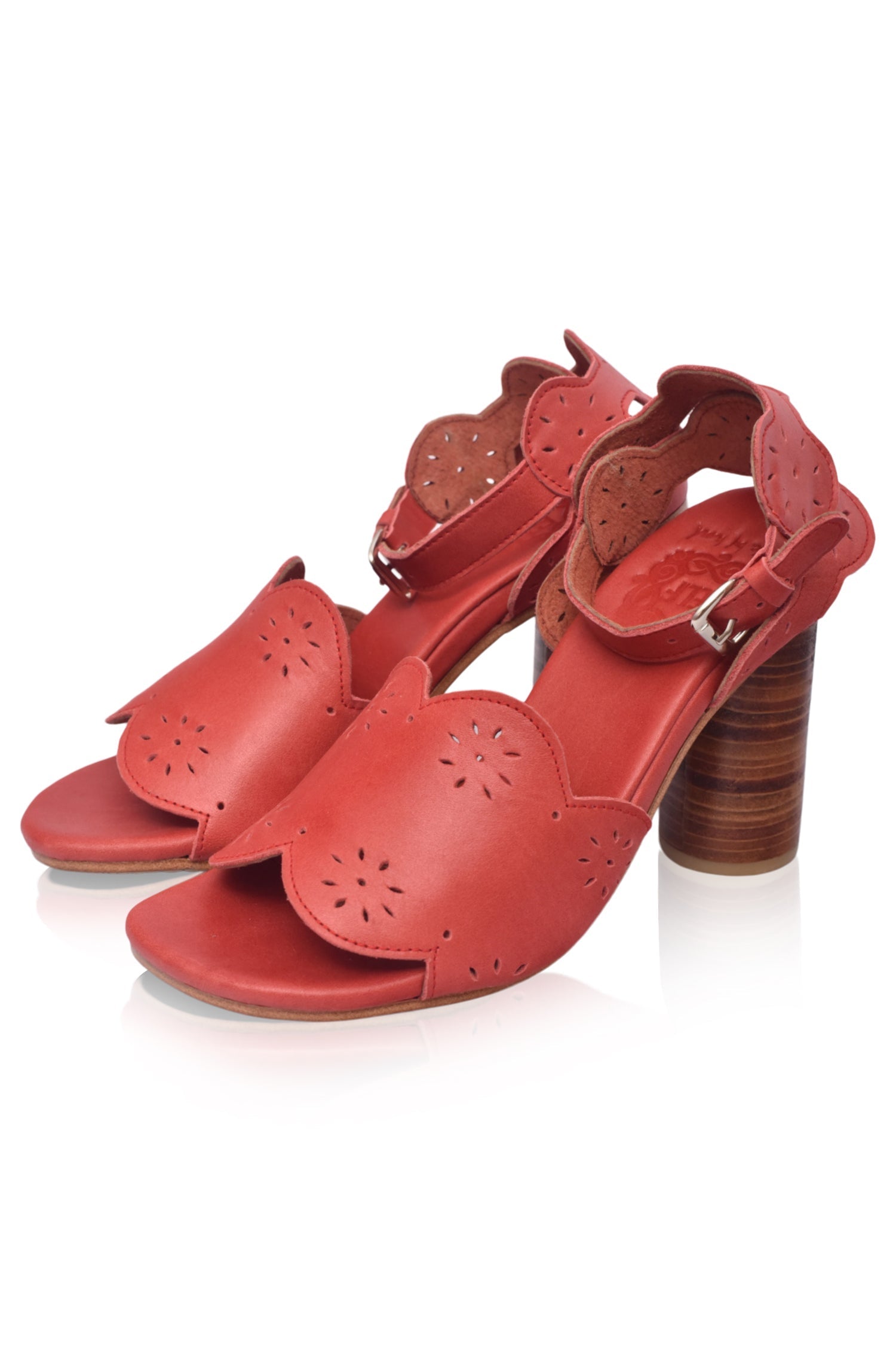 Buy Sakura Block Heel Leather Sandals by Bali ELF