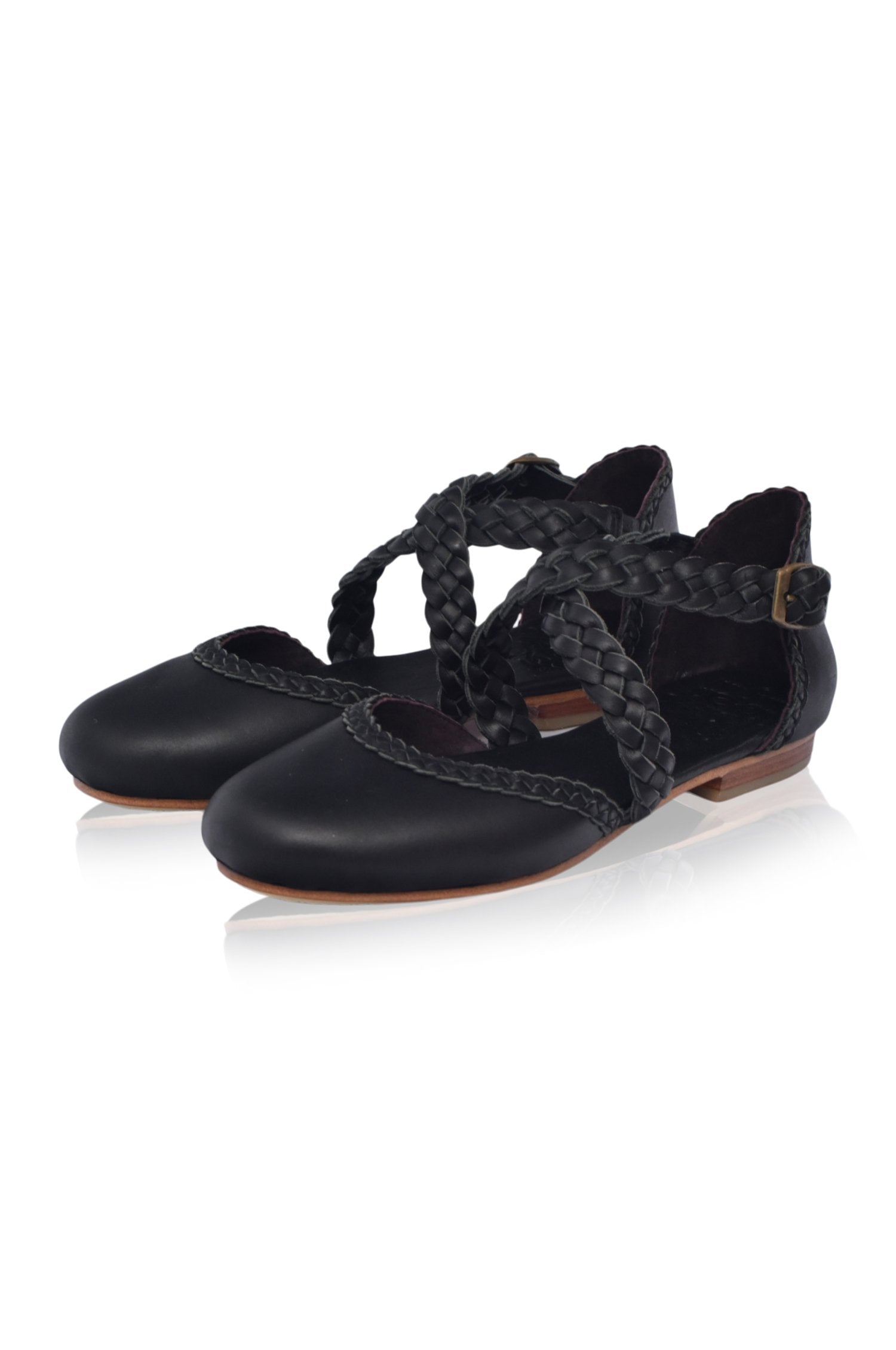 Buy Tallulah Braided Leather Flats by Bali ELF