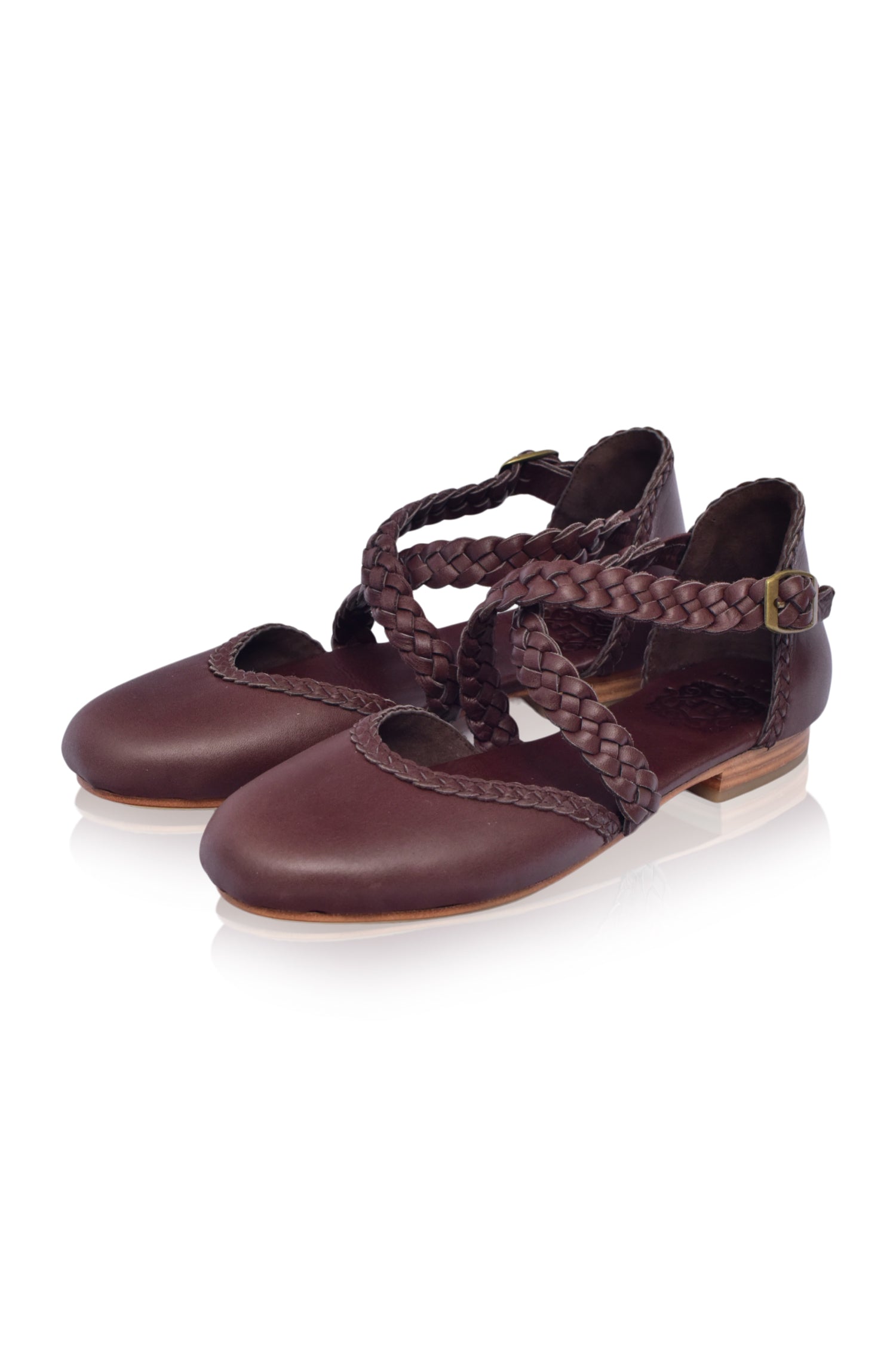 Buy Tallulah Braided Leather Flats by Bali ELF