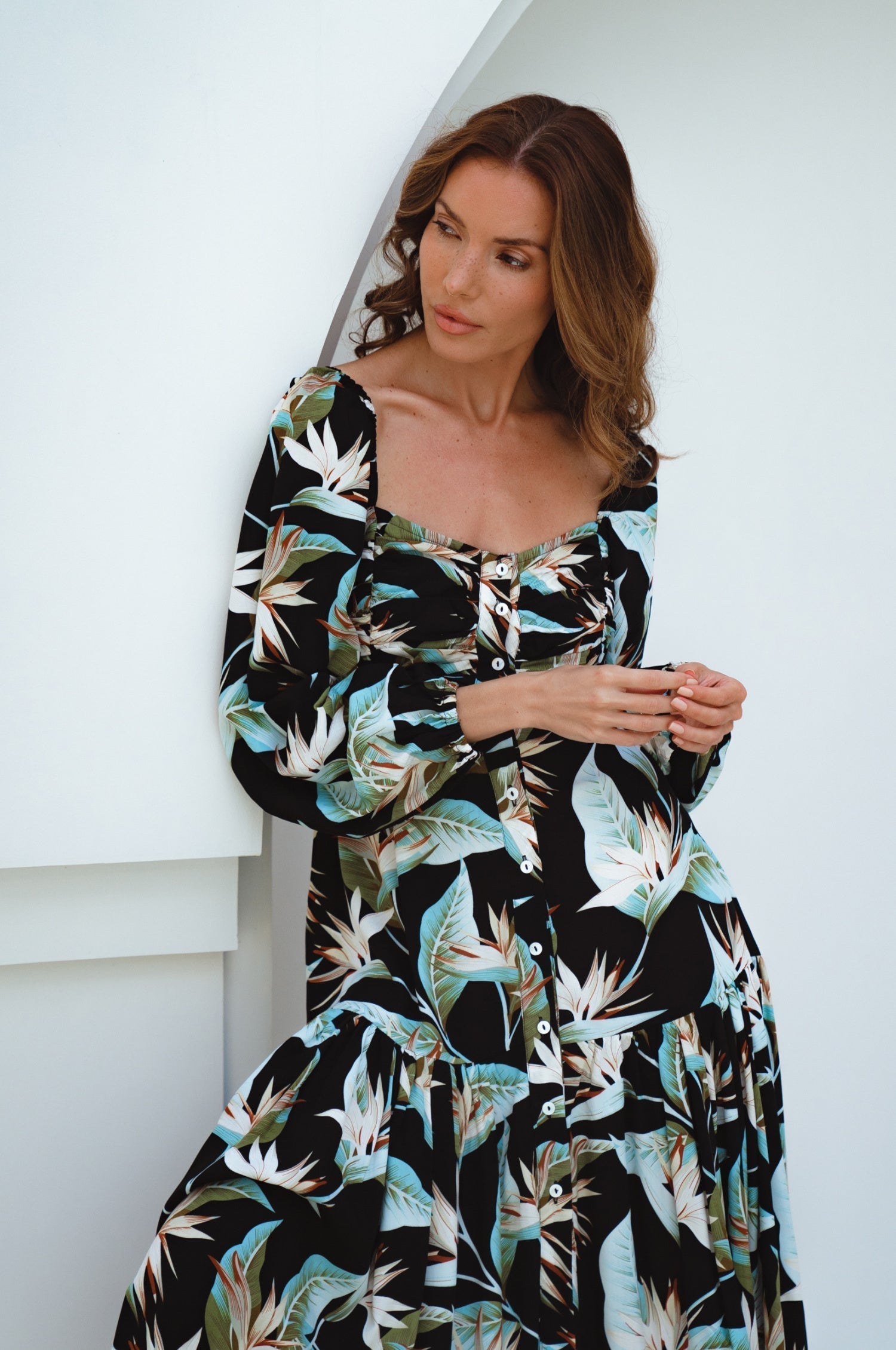 Buy Verona Long Sleeve Midi Dress by Bali ELF