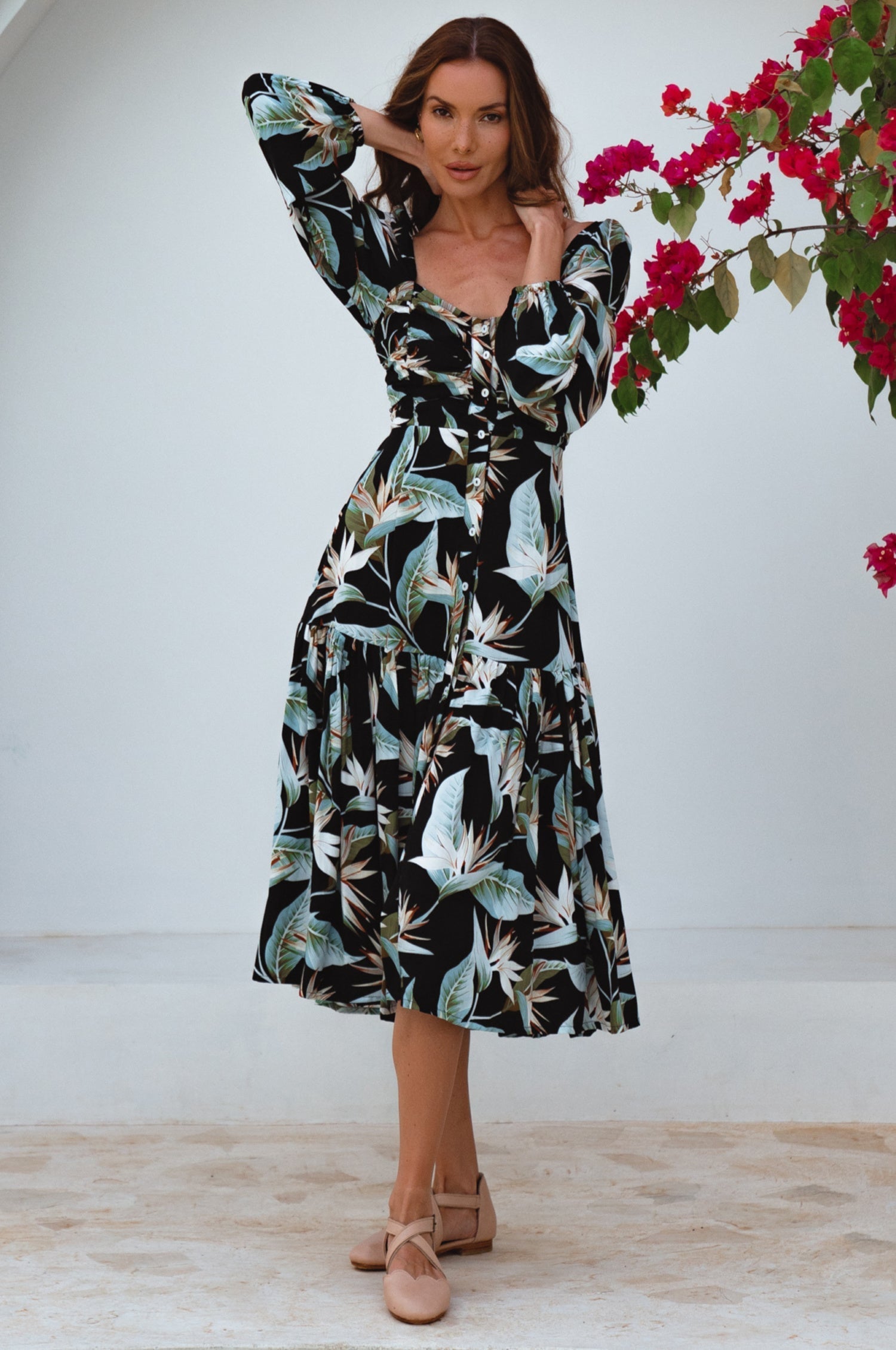 Buy Verona Long Sleeve Midi Dress by Bali ELF