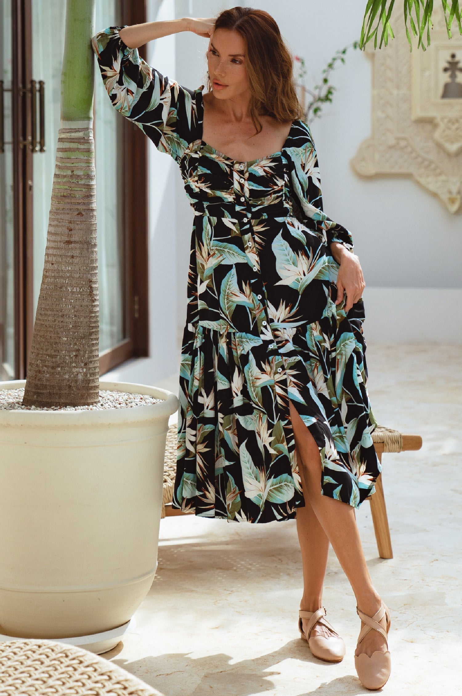 Buy Verona Long Sleeve Midi Dress by Bali ELF