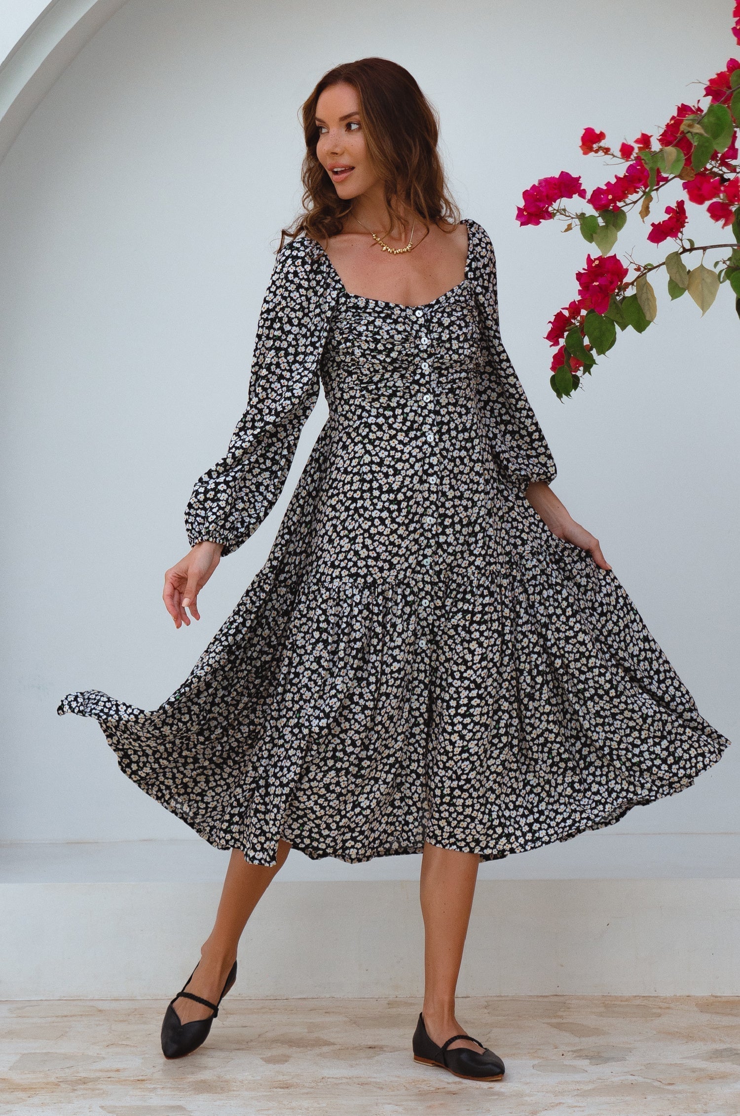 Buy Verona Long Sleeve Midi Dress by Bali ELF