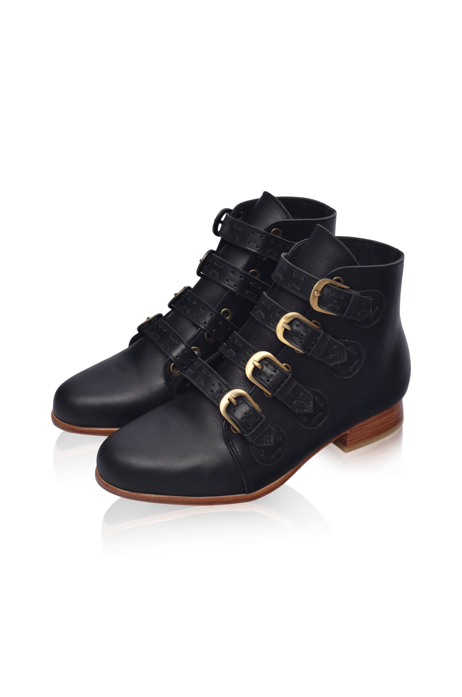 Buy Wild Rose Leather Ankle Booties by Bali ELF