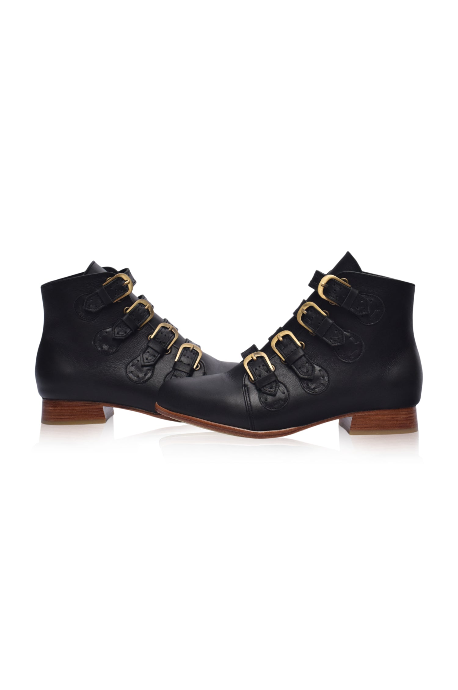 Buy Wild Rose Leather Ankle Booties by Bali ELF