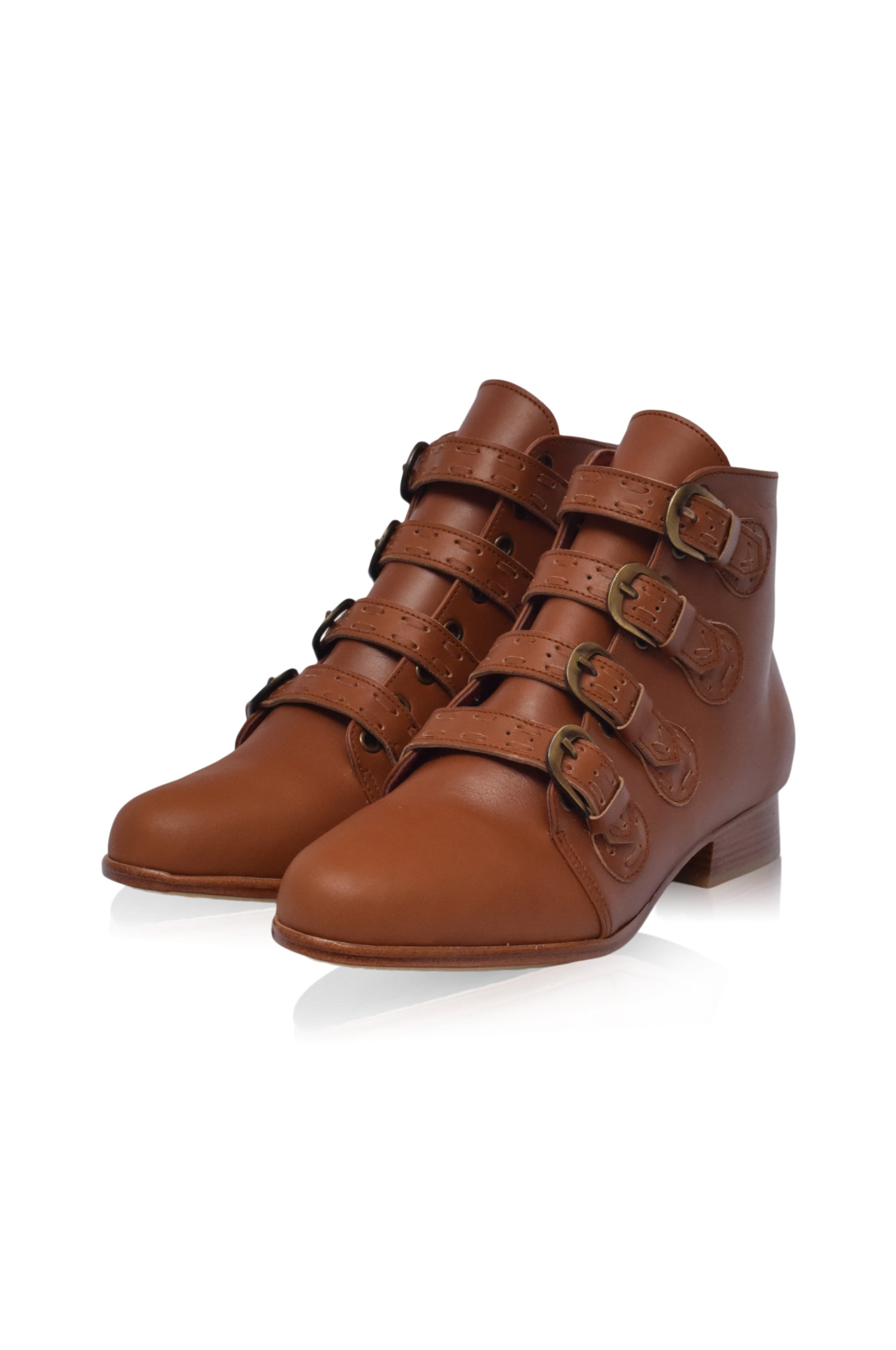 Buy Wild Rose Leather Ankle Booties by Bali ELF